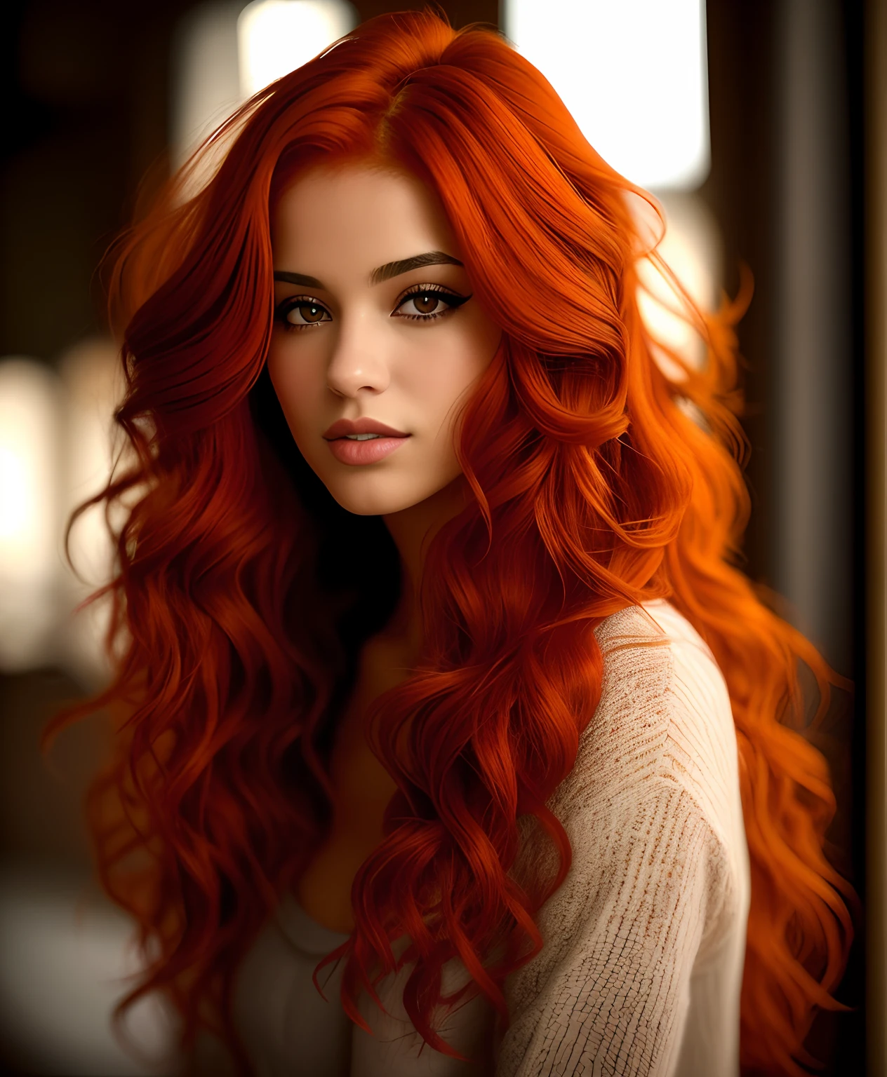 Arafed Mujer con cabello rojo y ojos azules posando para una foto, Cabello largo y rojo brillante, pelo rojo largo y suelto, Cabello rojo largo y suelto, piel naranja y cabello largo y ardiente, Pelo largo rizado de color rojo, Pelo largo y rojo, Cabello largo y ondulado rojo, Hermosa mujer pelirroja, pelo largo rojo, Mujer pelirroja, Cabello largo y ondulado de color rojo, muy largo y ondulado cabello rojo fuego