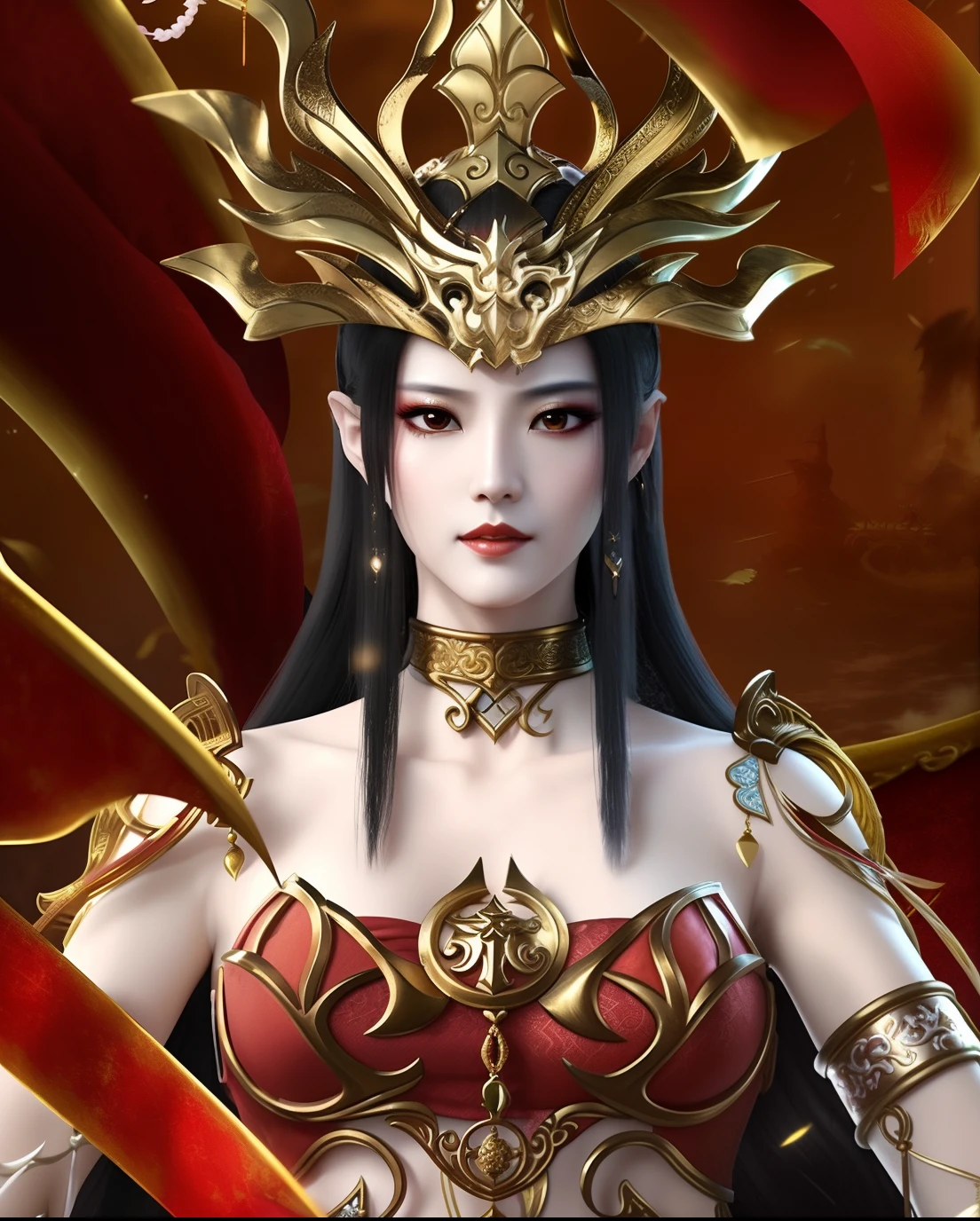 Ultra-realistic 8k CG, Flawless, Clean, masterpiece, Professional artwork, Famous Artworks, movie lighting, Bloom, Perfect face, Pretty Face, fantasy, dreamlike, Unreal Engine 5, Science fiction, Lace, Lace trim, Lace-trimmed legwear, Luxury, Jewelry, diamond, Kaneko, pearl, gem, 蓝gem, 红gem, emerald, Intricate details, Exquisite pattern, charming, Tempting, Tempting, , enchanting, Hair accessories, neckLace, earrings, bracelet, armband,Halo,autumn.
((,1 Girl, View,best quality,)) ,((((,1 Girl, Solitary, Large Breasts:1.5, Armor suit, Half Body, looking at the audience, permanent))))