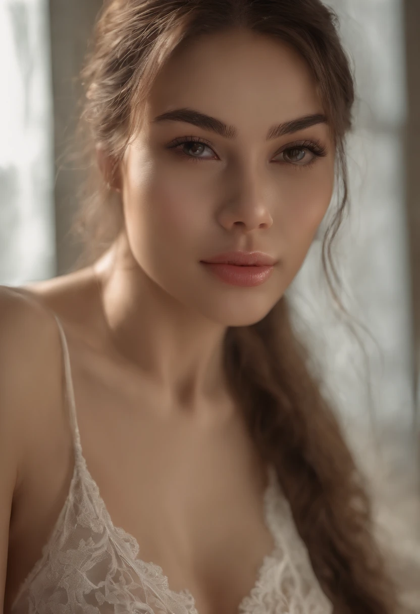 beautiful cute girl, (masterpiece:1.3), (8k resolution, photorealistic, RAW photo, best quality: 1.4), Sharp focus: 1.2, An Arabic beautiful woman with perfect body: 1.4, Slim abdomen: 1.1, ((Layered haircut)), (((Huge breasts :1.6))), (no bra), (pubic hair), (wearing a extremely small micro bikini and drooping a white silk transparent extreme micro thong), Highly detailed face and skin texture, Detailed eyes, Double eyelid, beautiful face, beautiful hairstyle, realistic eyes, beautiful detailed eyes, (realistic skin), attractive, ultra high res, ultra realistic, highly detailed, (detaled face:1.2), looking at viewer, smile, perfect slim figure, ((Kneeling in the department store and serving customers)), ((from high angle shot)), (tongue out and mouth open:1.2), (eyes looked up:1.3), (her face and breasts are wet), ((she is wet)),