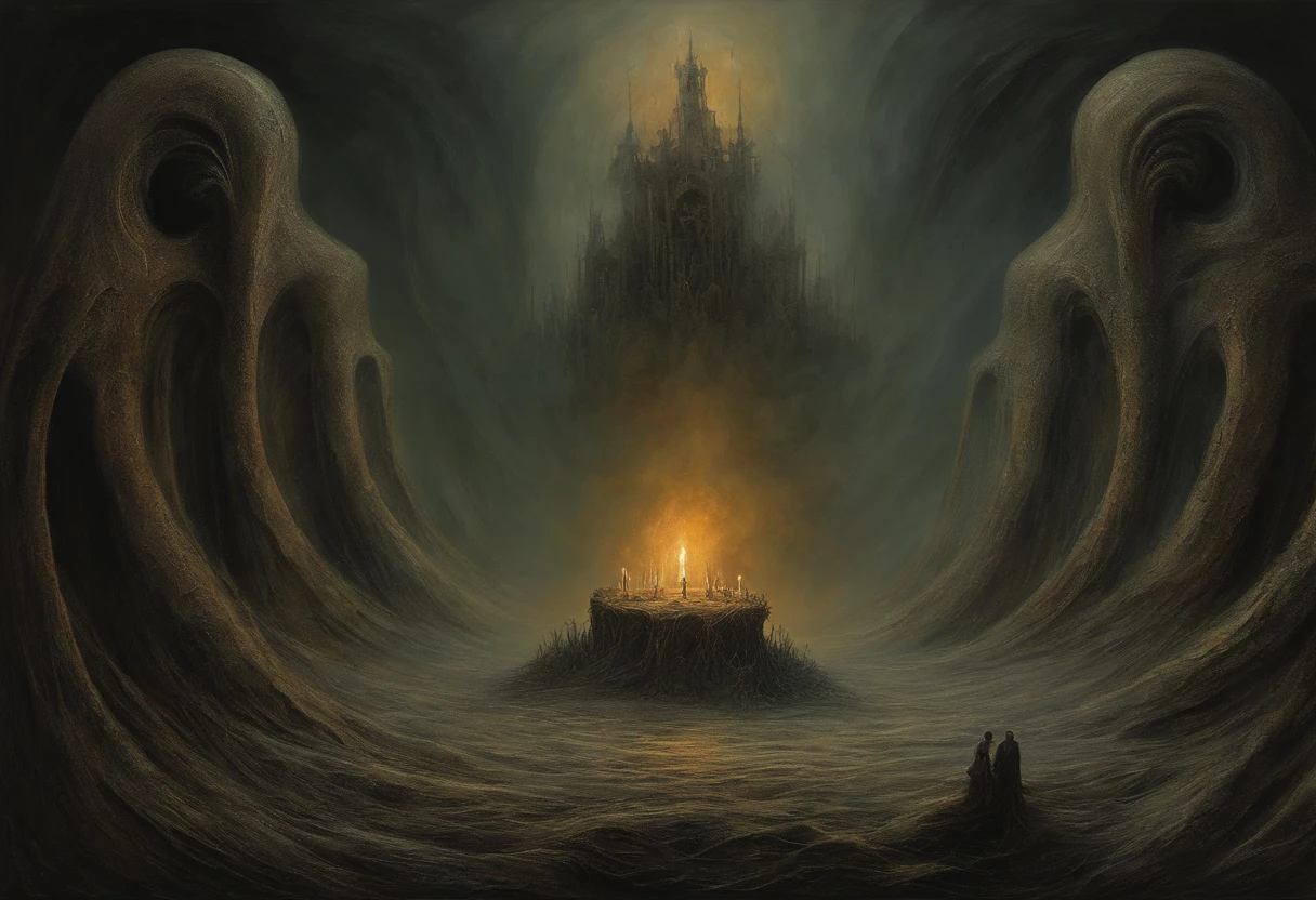 (master part, best quality), 1senhora, sozinho, (lo gothic), Apanhador de sonhos, Vampiro, cabelo preto curto, Ondas soltas, olhos azuis, ,fofo, (HG Giger, Arte de Hermann Nitsch, Beksinski, Dariusz Zawadzki, Giger, zdzislaw beksinski), cama, Velas, cruz, corpo magro, luz da lua, camisa preta, Noite, smoke billowing