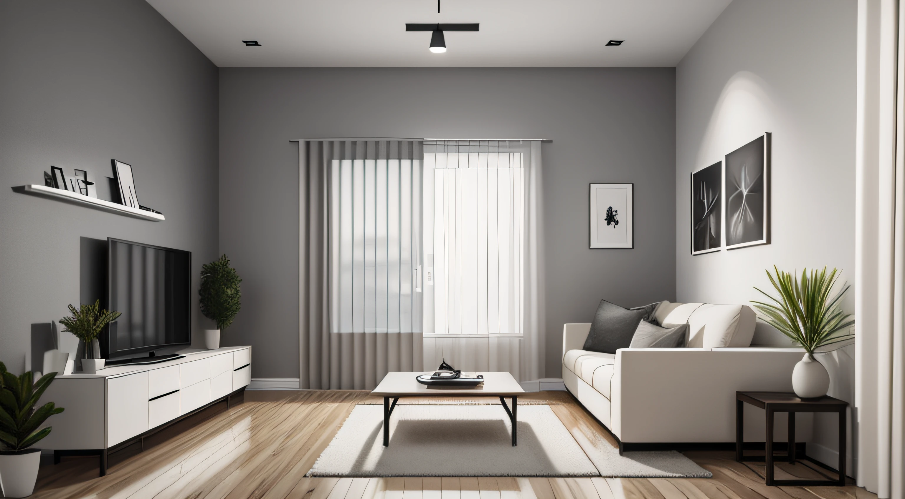 Home mockup, minimalist decorated interior background, 3d render