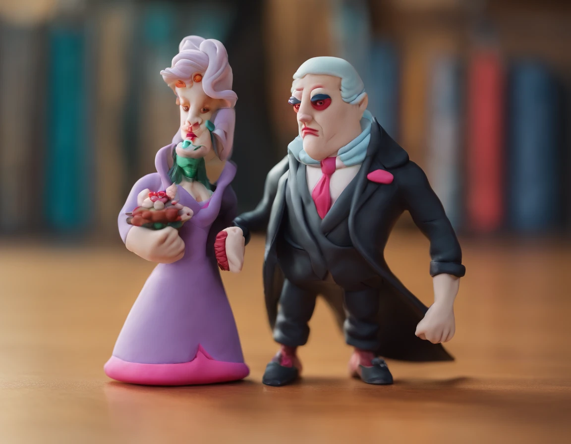 a couple of evil ruthless villains, man and woman, evil businesspeople who want to take over the world, realistic, cinematic