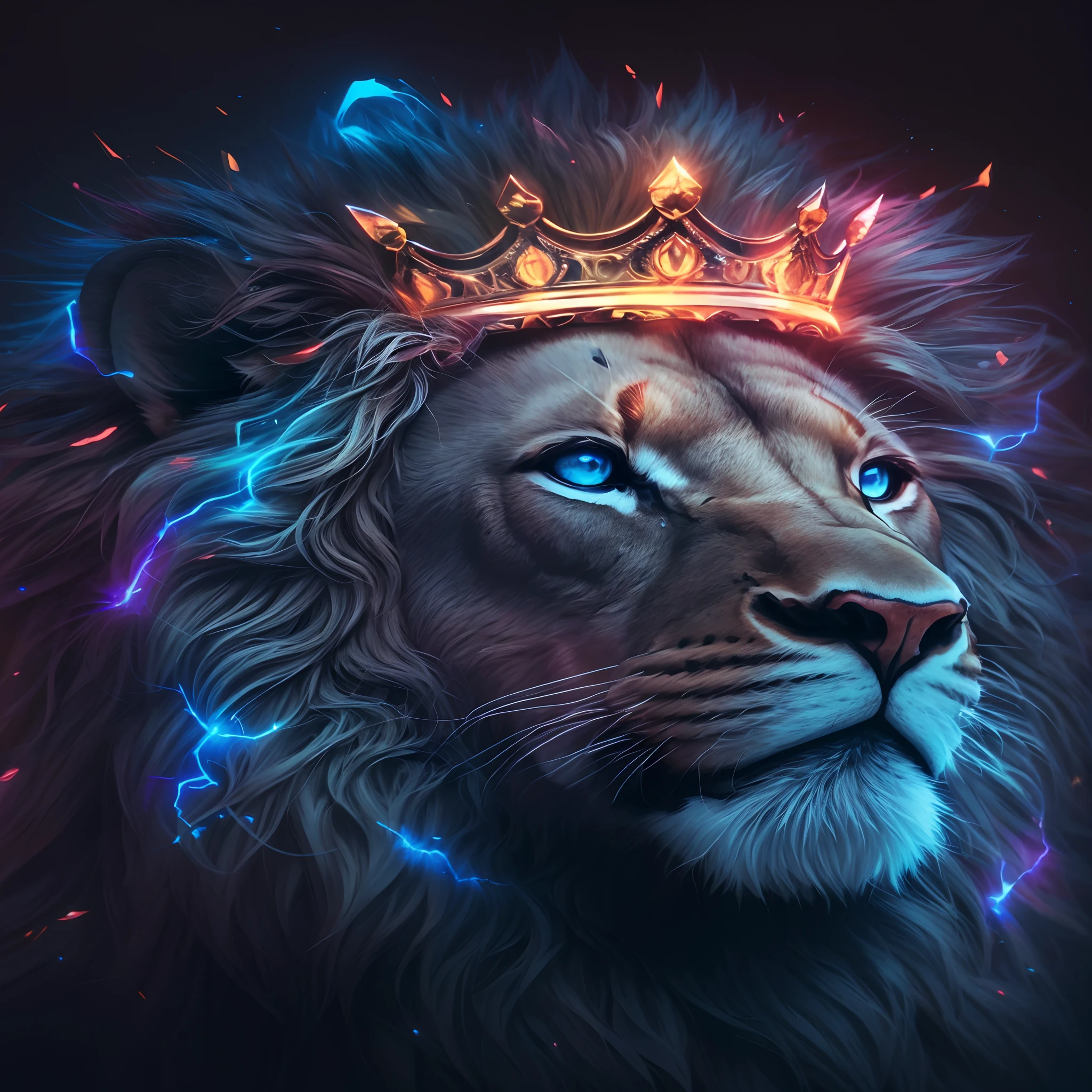 Lion, leone, King, naturais, Natureza, Natureza, Linda, renderizado, fotorrealista, UltraHD, 4k, texturasdetalhadas, sombras detalhadas, cores detalhadas, por do sol, sol se pondo, Sunset, Natureza Linda, fundo preto, por do sol, contraste detalhado, contraste realista, alta resolução, cores detalhadas,