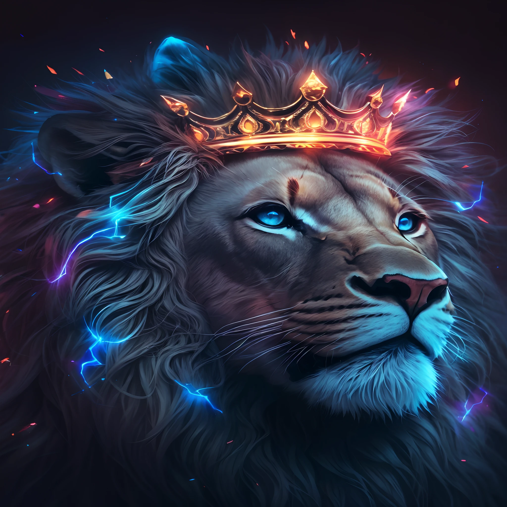 Lion, leone, King, naturais, Natureza, Natureza, Linda, renderizado, fotorrealista, UltraHD, 4k, texturasdetalhadas, sombras detalhadas, cores detalhadas, por do sol, sol se pondo, Sunset, Natureza Linda, fundo preto, por do sol, contraste detalhado, contraste realista, alta resolução, cores detalhadas,