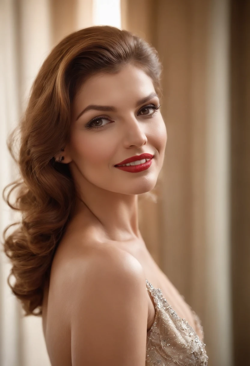 Obra maestra, Superar la calidad, (una mujer con la cara de Rita Hayworth)), ((usando mini vestido)), (ojos hermosos finamente detallados y cara detallada), ((Hermosos ojos)), brillante_Pupilas,
sonrisa sexy y cabello largo y rubio, cinematic lighting, 8k UHD, DSLR, Soft lighting, alta calidad, Film grain, Fujifilm XT3, fondo de pantalla CG 8k extremadamente detallado