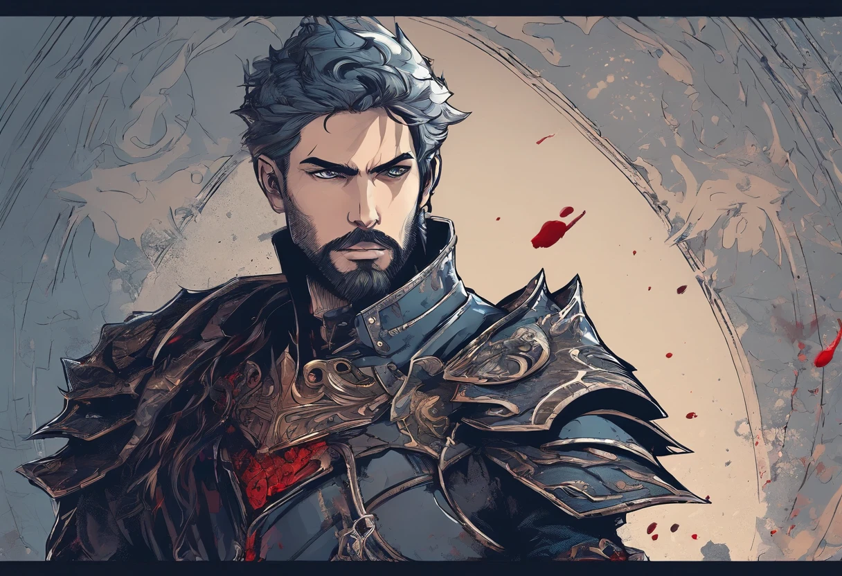 a man, knight, crusaider, wounded, only one eye, eye patch made from dirty bandage, dirty, after huge battle, 