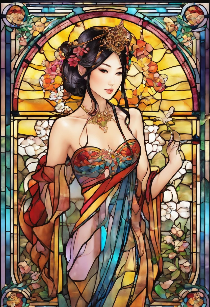 Calculated composition of the painting、Arianna's work andalas and flowers、(oil painting:1.5), (NSFW:1.2), a woman joyfully twirling in the raining paint, paint raining, thick paint rainbow hair, body covered with paint, joyful, ((sfw)), calm facial expression, relaxed, gentle smile, (clothes made of liquid paint)), front view, ((small breasts, relaxed face, relaxed shoulders)), ((dynamic pose)), liquid details, correct anatomy, both arms visible, ((top-quality, 8K)), (Realistic), (Face Focus: 1.1), (blue and pink: 1.3), Kawaii Girl, short-hair, Hair fluttering in the wind, Facing to the side, Look up at your face, Eyes closed, (Sleeveless: 1.1)、Skirt, D Cup Breasts, Countless soap bubbles,