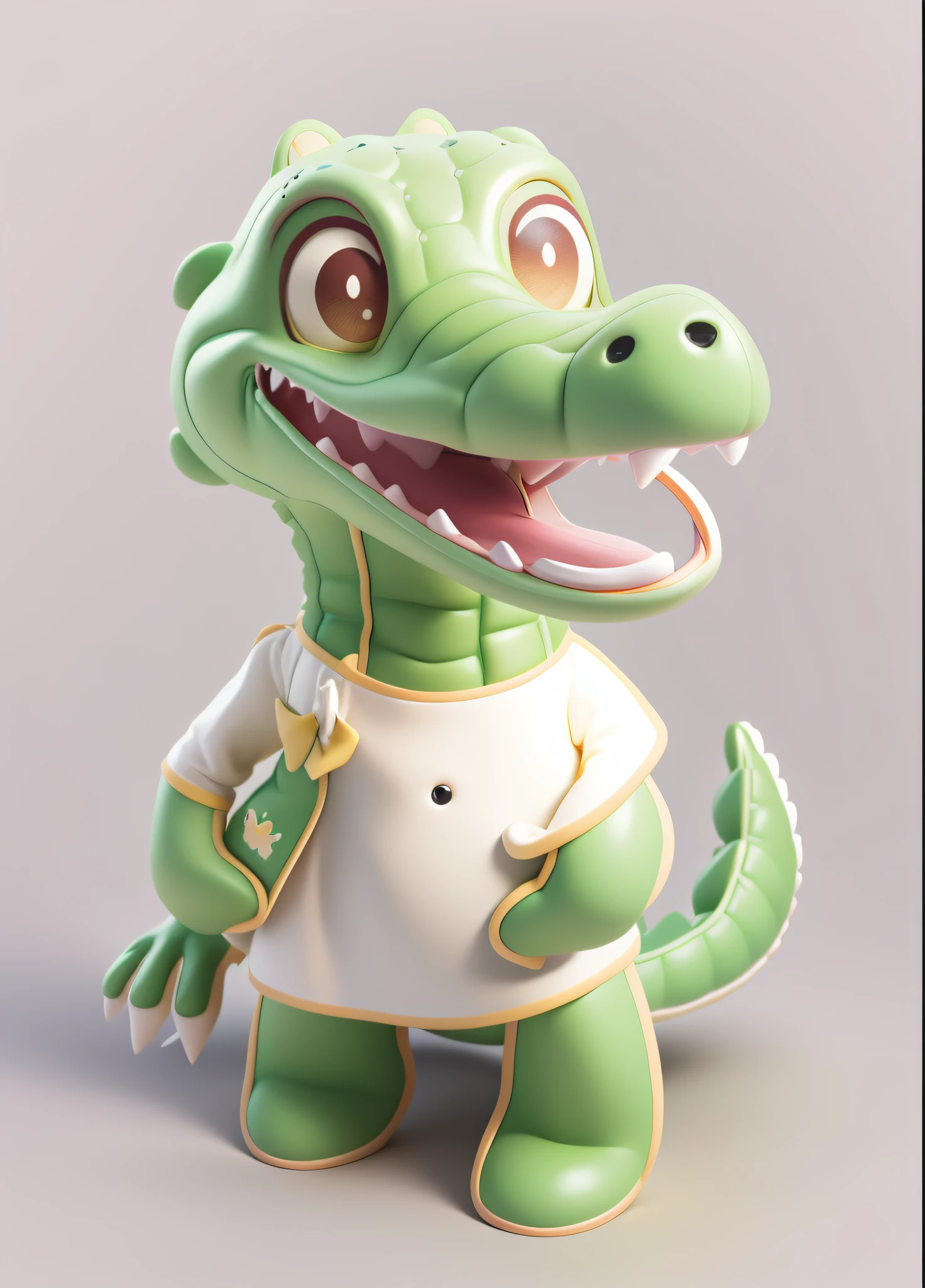 Cute crocodile mascot,Green predominantly