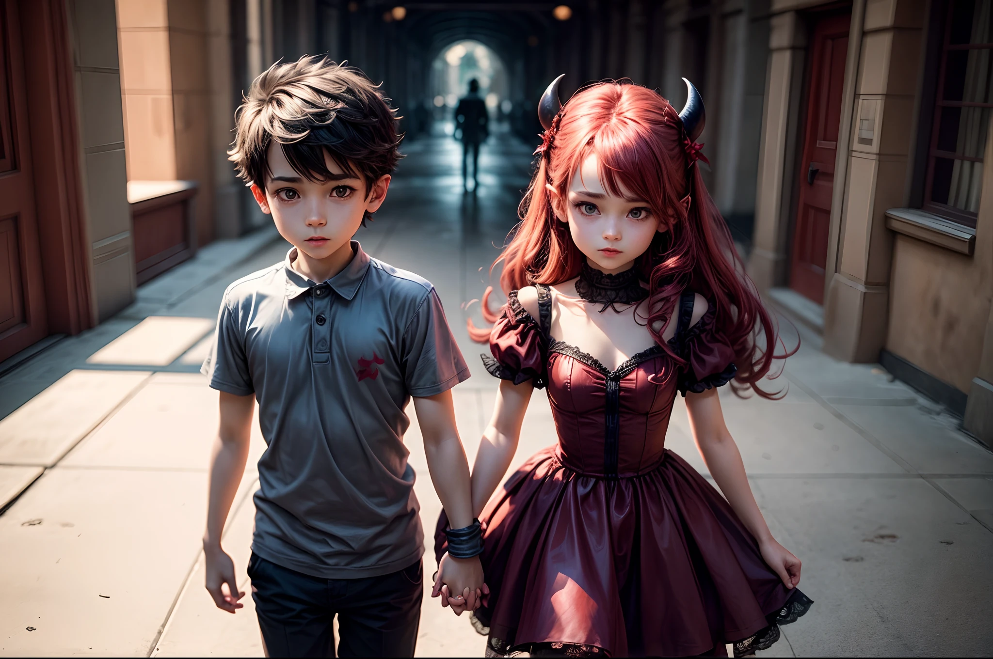  Devil Boy and Devil Girl Holding Hand