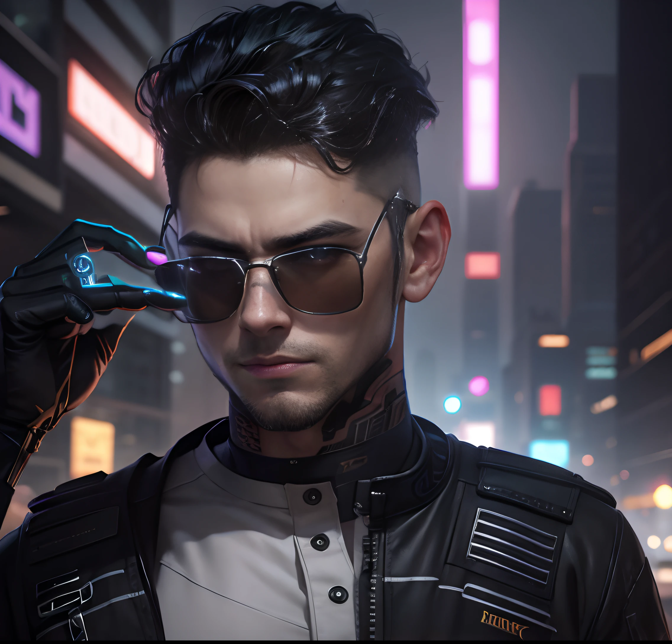 Change background cyberpunk handsome boy, realistic face, 8k, ultra realistic!