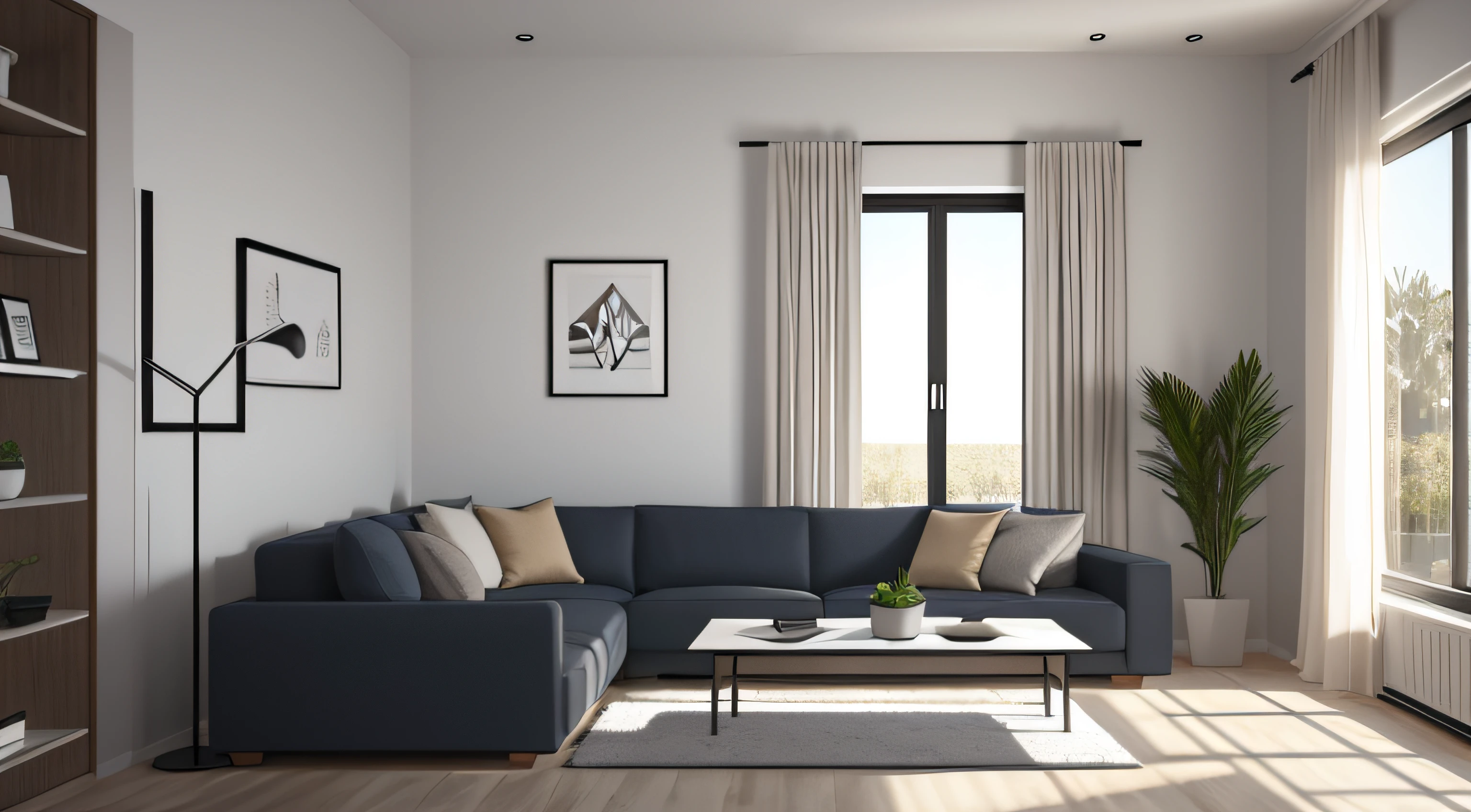Home mockup, minimalist decorated interior background, 3d render