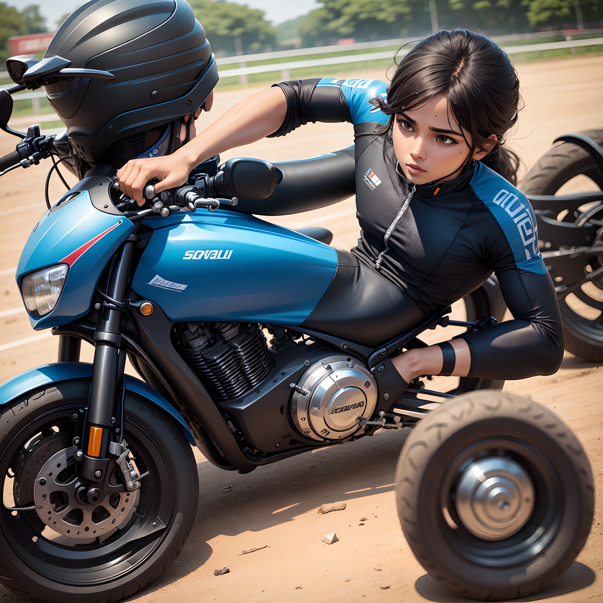 Riding sports bike maveli