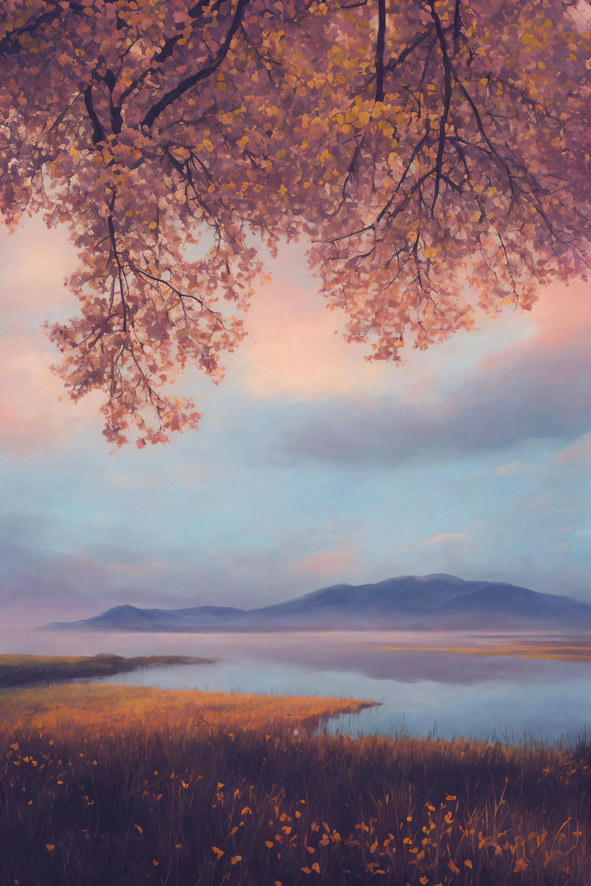 masterpiece, best quality, high quality,extremely detailed CG unity 8k wallpaper, A tranquil and peaceful scene, featuring a serene lake nestled among rolling hills and surrounded by a verdant forest, with a misty morning fog that adds an air of mystery and enchantment, artstation, digital art, intricate, trending, muted colors, artstation, digital illustration, intricate, trending, pastel colors, oil paiting, award winning photography, Bokeh, Depth of Field, HDR, bloom, Chromatic Aberration ,Photorealistic,extremely detailed, trending on artstation, trending on CGsociety, Intricate, High Detail, dramatic, art by midjourney