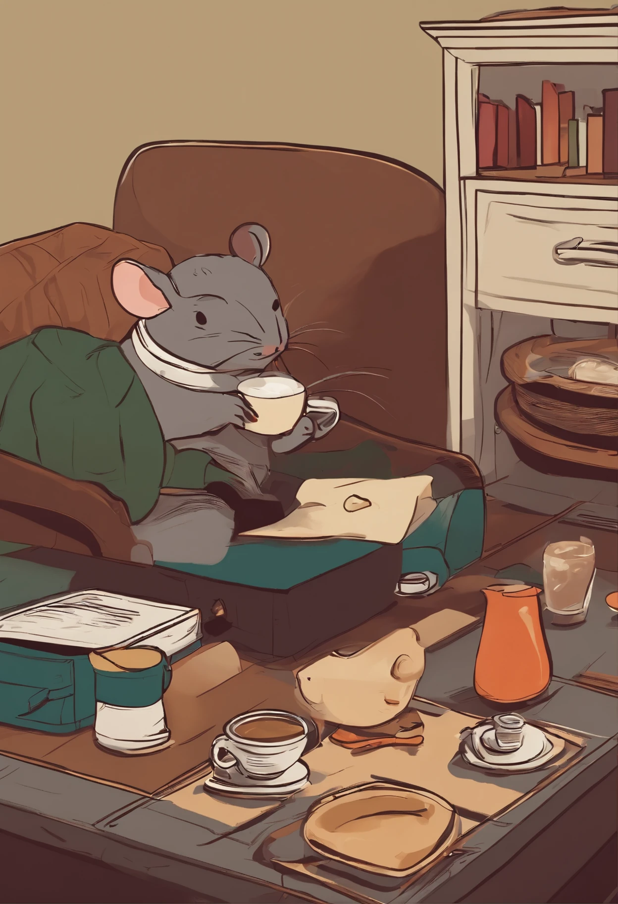 Friend plays a prank on the other, puts salt in the coffee and a rat in his friend's suitcase