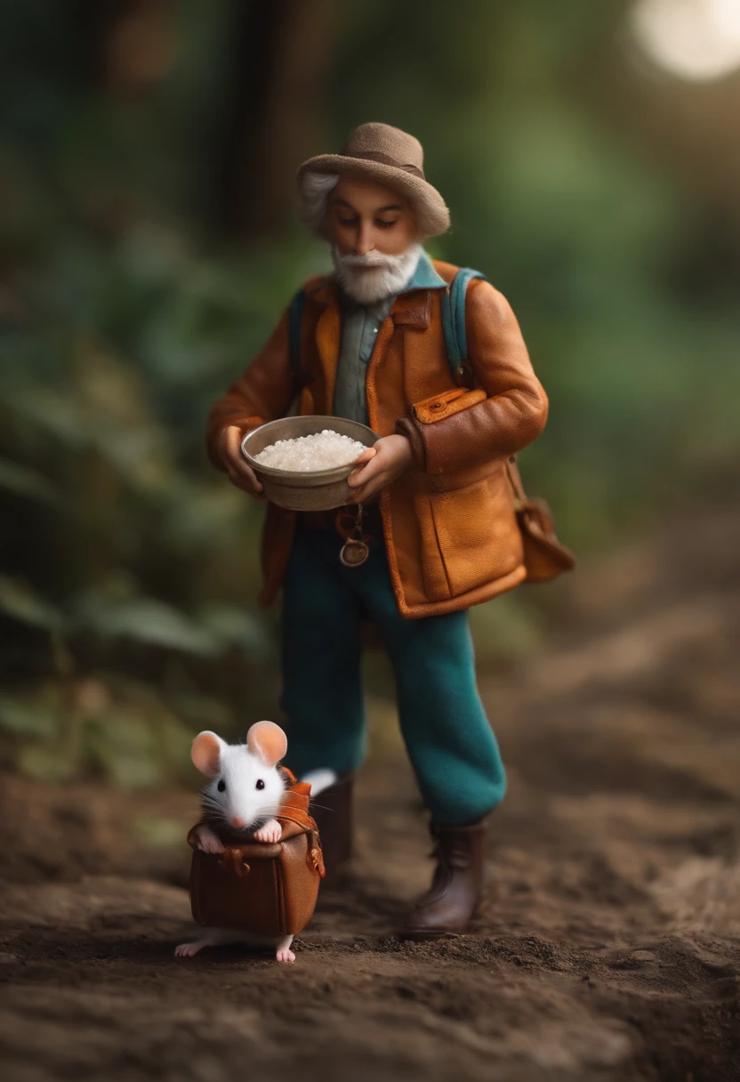 Amigo faz uma brincadeira com o outro, He puts salt in his coffee and a mouse in his friend's bag