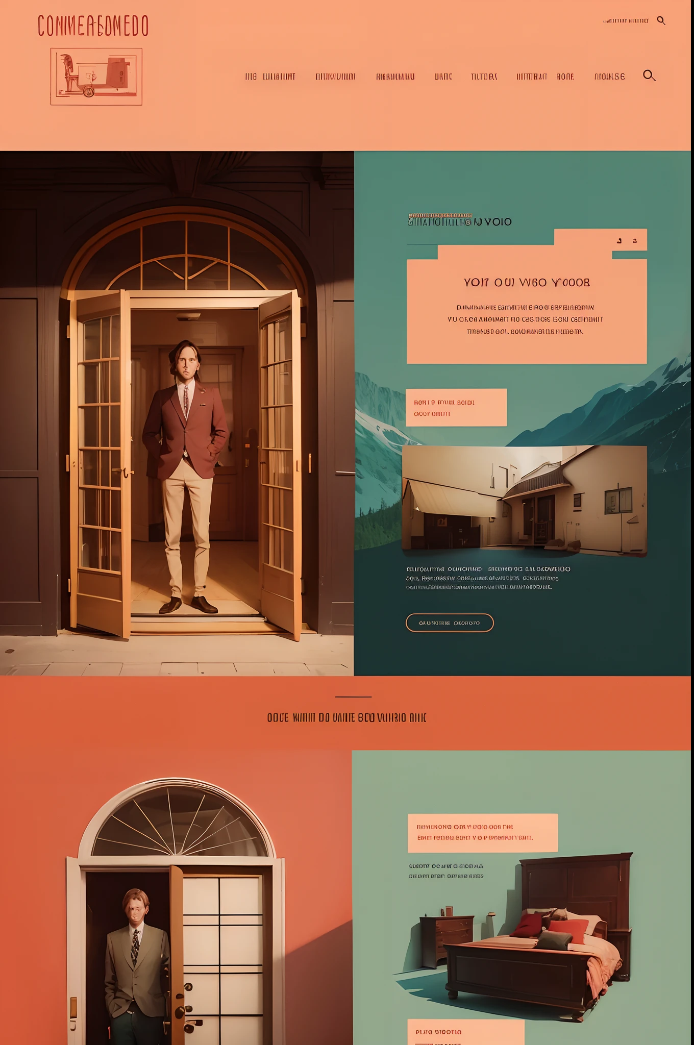 Design an eCommerce website in the style of a Wes Anderson film
