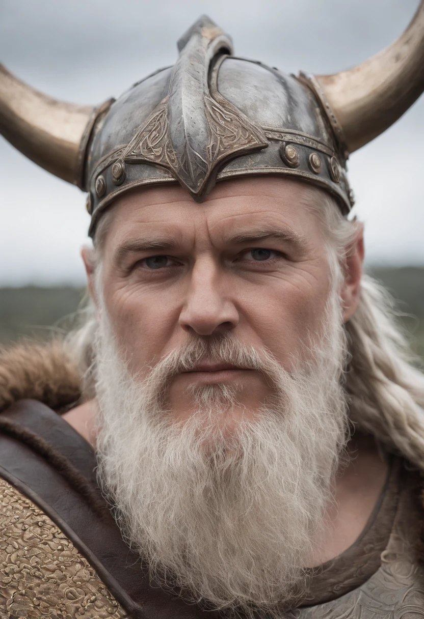 Face de Odin caolho:5.0, usando armadura viking, Norse God, muito detalhes