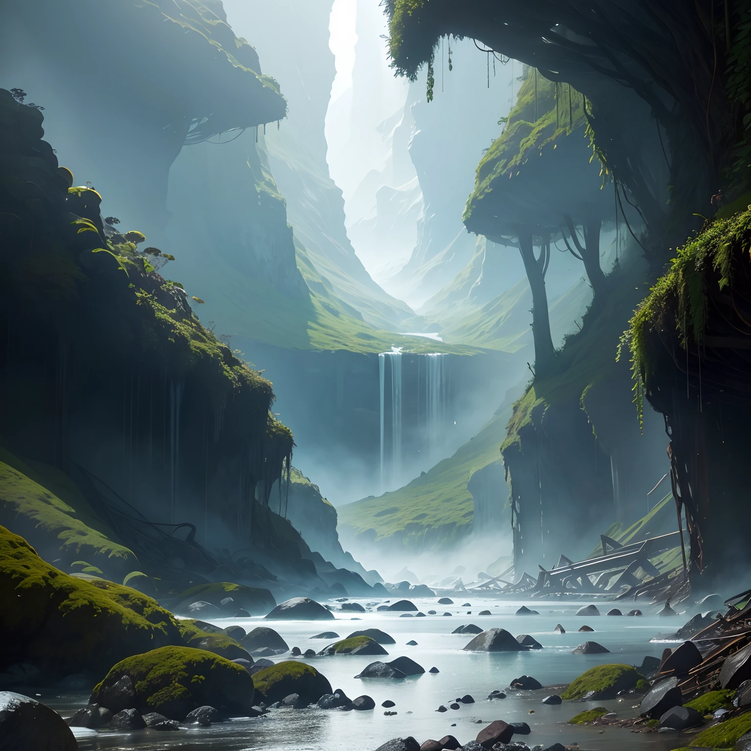 Rainforest underneath a glacier