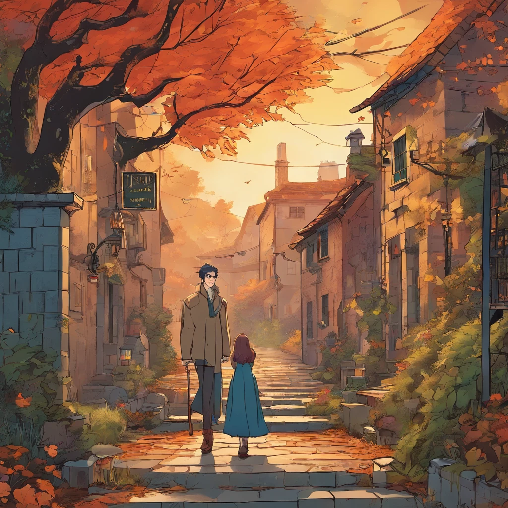 (best quality,4k,8k,highres,masterpiece:1.2),ultra-detailed,(realistic,photorealistic,photo-realistic:1.37),medium:illustration, teleport, hood, cloak, young man, cat, mysterious lighting, fantasy, urban, night, vibrant colors, glowing eyes, mystical atmosphere, ancient architecture, cobblestone streets, magical sparks, supernatural powers, enchanted amulet, misty alleyways, ethereal shadows, floating leaves, raindrops, surreal scenery, ancient runes