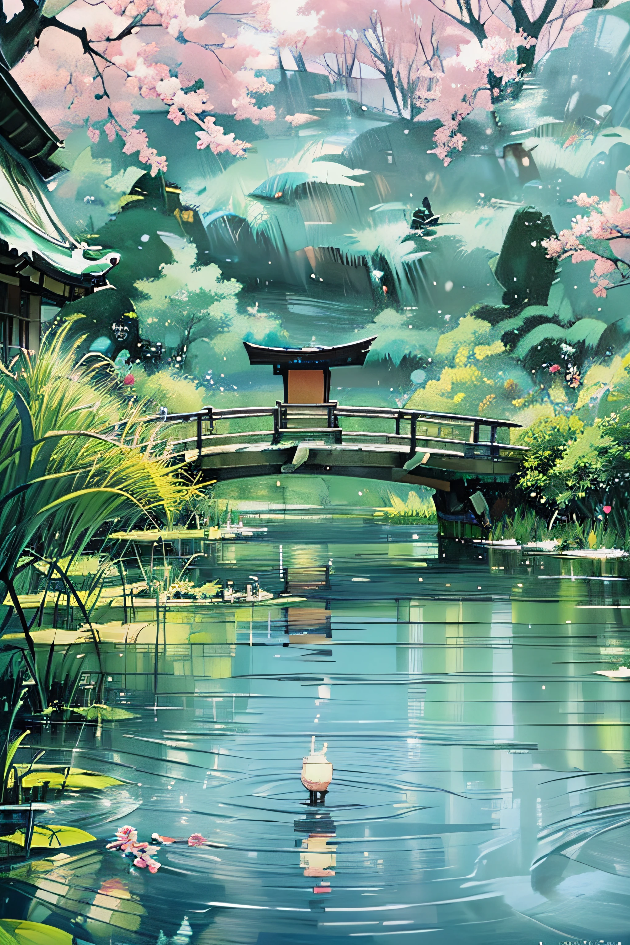 Impresionismo,Monet inspiration,Beautiful,scenic,Lake,Doomsday scenario,Flooded,Japan culture,religion,Harmony,hdr,hyper HD,Studio lighting,Ultra-fine painting,Sharp focus,Physically-based rendering,Extreme detail description,professional,Vivid colors,Bokeh,serene,tranquil,water Reflections,Flowing waves,Towering mountains,traditional architecture,Temple,pagoda,Cherry blossom trees in full bloom,Pink clouds,Sunrise,Peaceful atmosphere,Calm water surface,Distant horizon,Seasonal changes,Ethereal atmosphere,Fleeting beauty,Glowing colors,sakura petal,Zen-like,Evocative,Maximalism,peacful,Spiritual journey,Transcendental experience,Awe-inspiring,Emotional,A poetic scene,Fantastic state,magic realism,subtle brushwork,Impressionist color palette,wispy clouds,Ethereal light,magnificent landscape,Surrealist elements,mystical ambiance,Pictorial effects,Rhythmic composition,Delicate landscape impressionist style,ukiyoe painting,Japanese style,Impressionistic style,Temple,SakuraNS,Lanterns,water feature,Natural views,Blood clotting screens,Places of worship,Glow,and harmonious,magnifica,Quiet,mistic,Inspiration