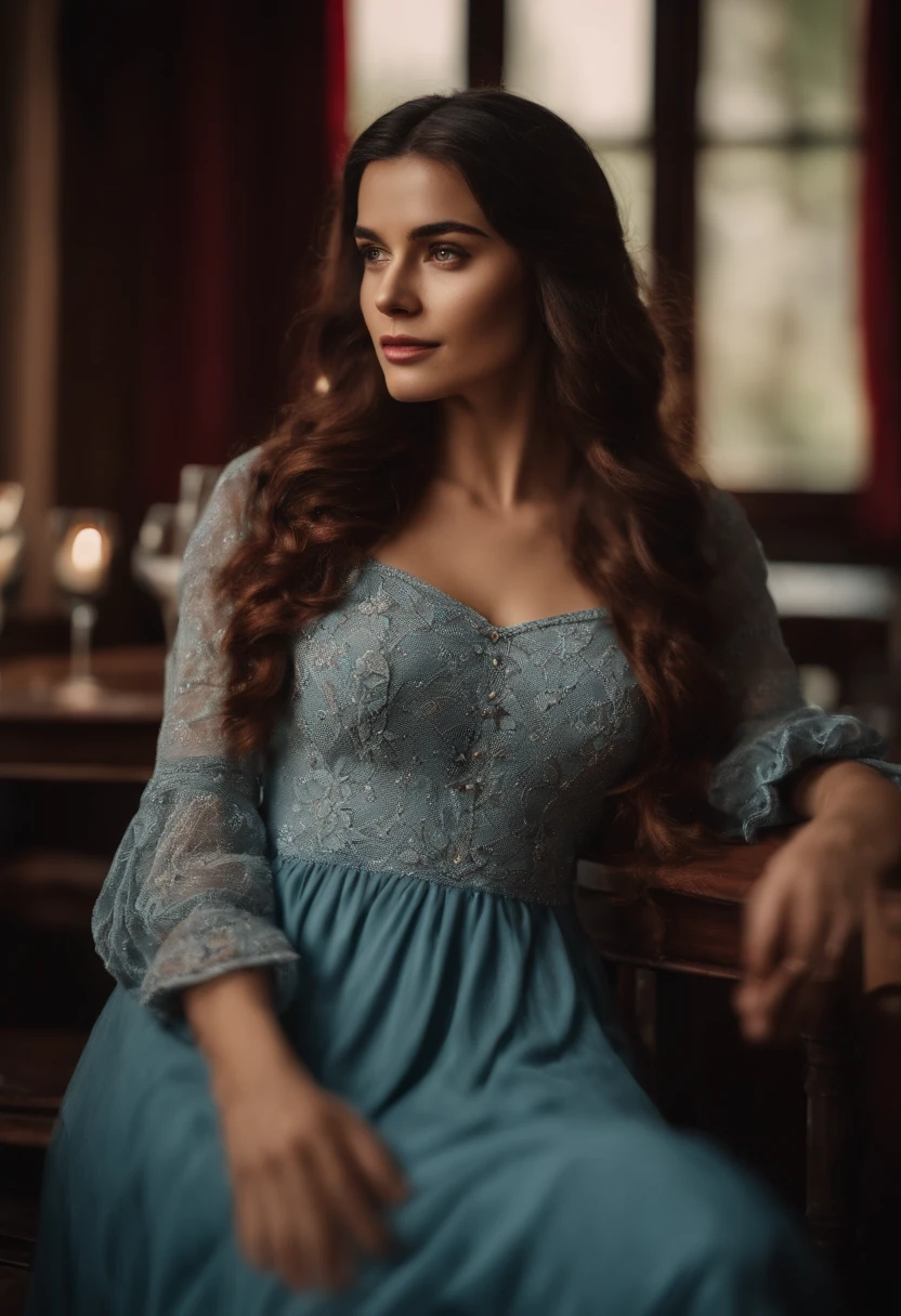 jovem bonita com cabelo vermelho sentada de pernas cruzadas e tomando vinho