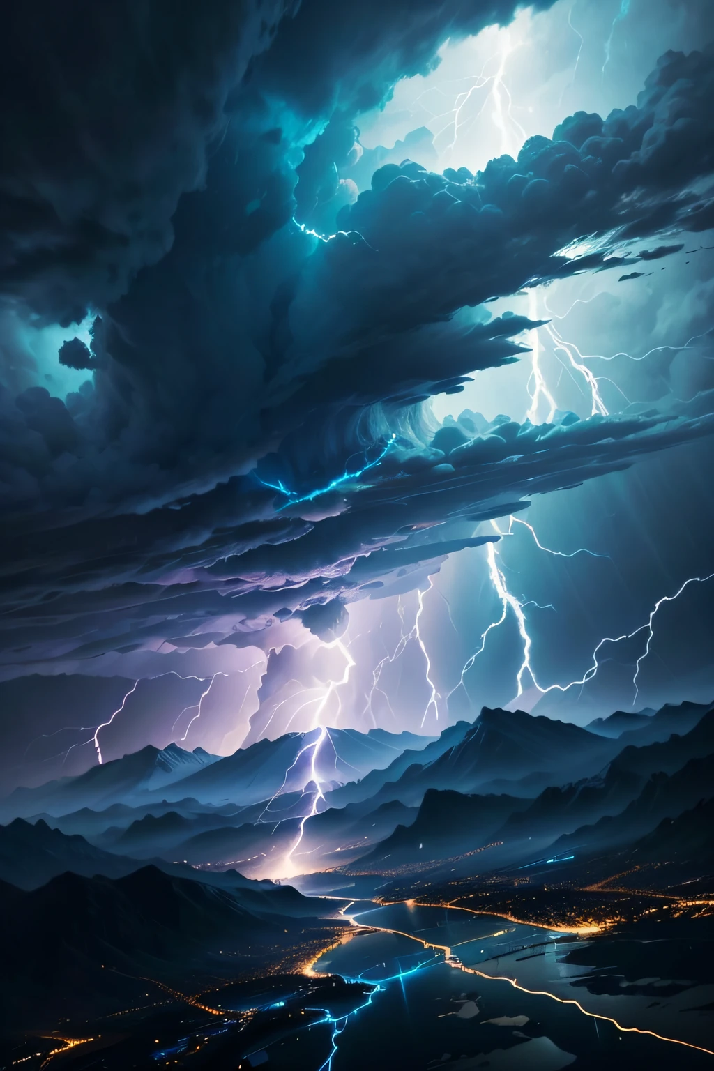 IMAGE OF THE WORLD WITH STORMS AND LIGHTNING AROUND