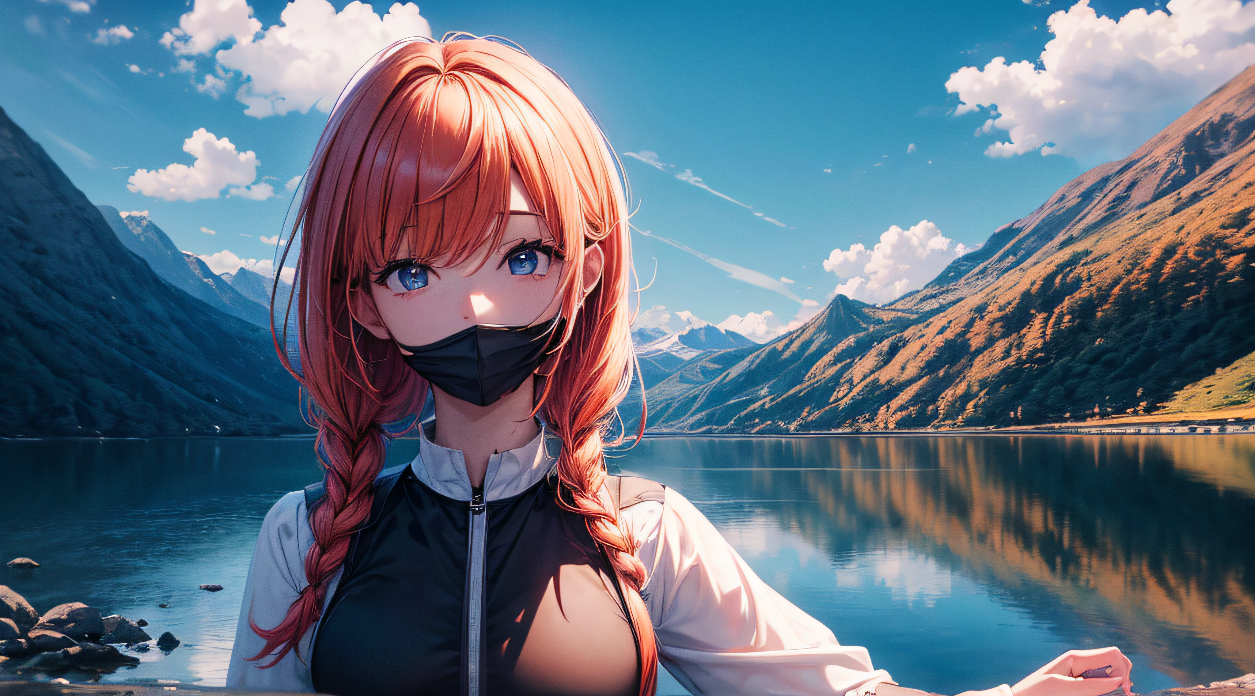 ((master part)), (((best quality))), ((ultra-detalhado)),  (Amazing:1.1),menina de anime triste olhando para o horizonte, Foto premiada, BLN-L24, exposure,Alto contraste,low saturation,high saturation 8k 3D, f 2.8 lentes, Aerial view, Cinematic lighting