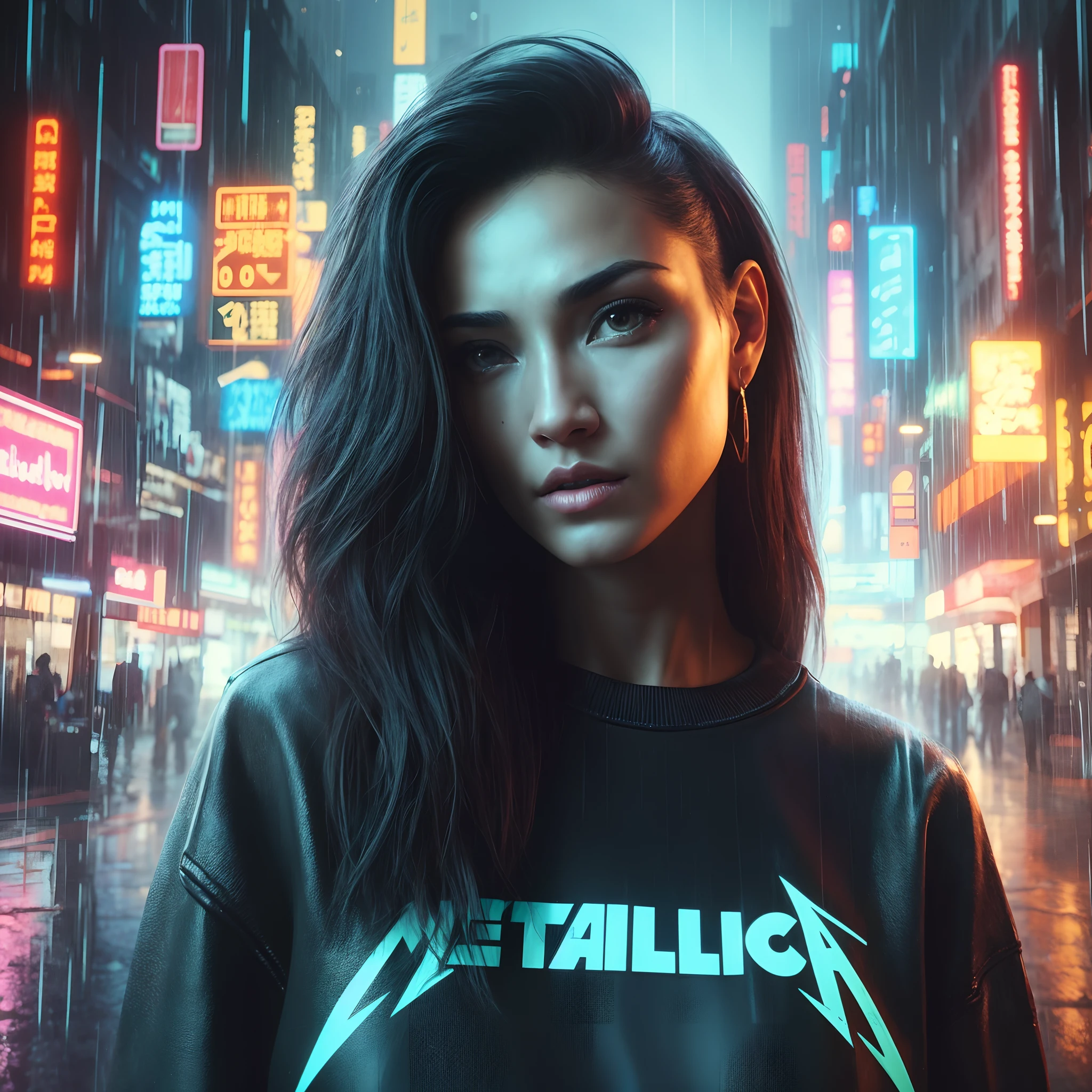 Cyberpunk aesthetics, action movie shot by Kon Satoshi, Very detailed lighting, Dramatic, trending digital art in Artstation 8k HD realistic detailed high definition, detalhado, textura da pele, hiper detalhado, textura de pele realista, melhor qualidade, Ultra alto nada, (fotorrealista: 1.4), alta resolução, detalhado,  foto crua, sharp re, por Lee Jeffries Nikon D850 Film Fotografia de Stock 4 Kodak Portra 400 Camera F1.6 Lens Rich Colors Hyper Realistic Texture Dramatic Lighting UnrealEngine trend in ArtStation Cinestill 800