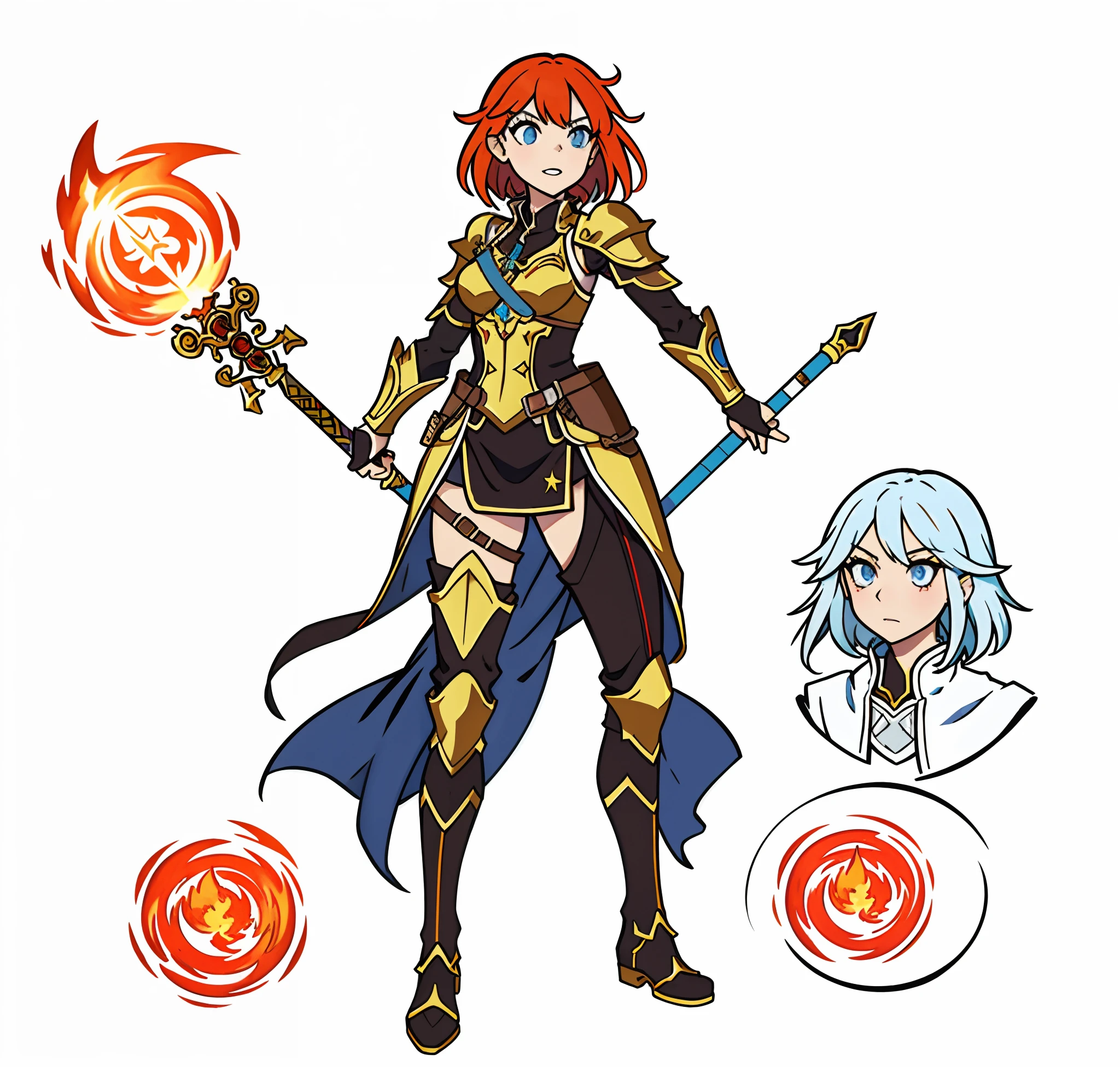 masterpiece, high detailed, fighting pose, rpg character, fantasy rpg, character design, ( ( character concept art ) ), single character full body, jrpg character, rpg character design, full body concept, anime style character, full body character, trigger anime artstyle, anime full body illustration, vector, 2d character, character pose, looking up front, armor, fire,