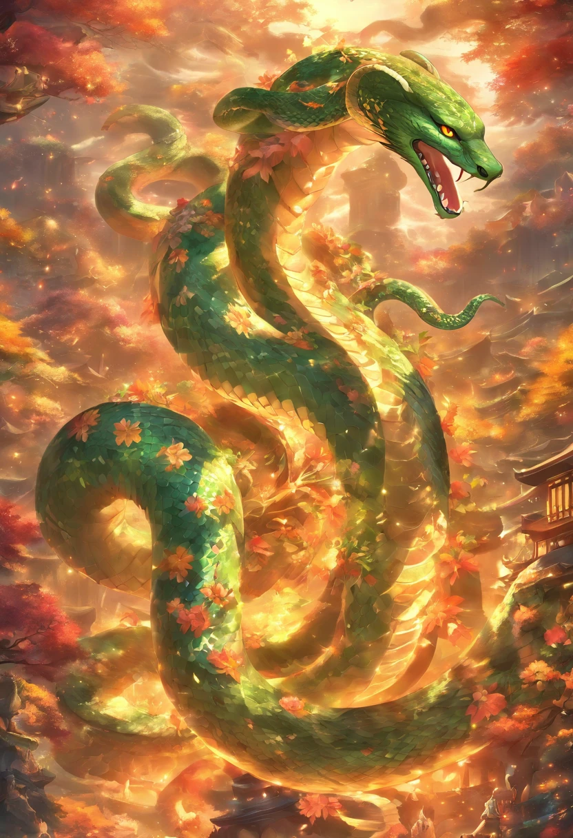(((Serpent))) best quality, ultra-high resolution, 4K detailed CG, masterpiece, Krishna, Hindu god,snake,on top of the snake, Hindu mythology,((on top of the serpent)), Hindu image , aesthetic, screen-centric