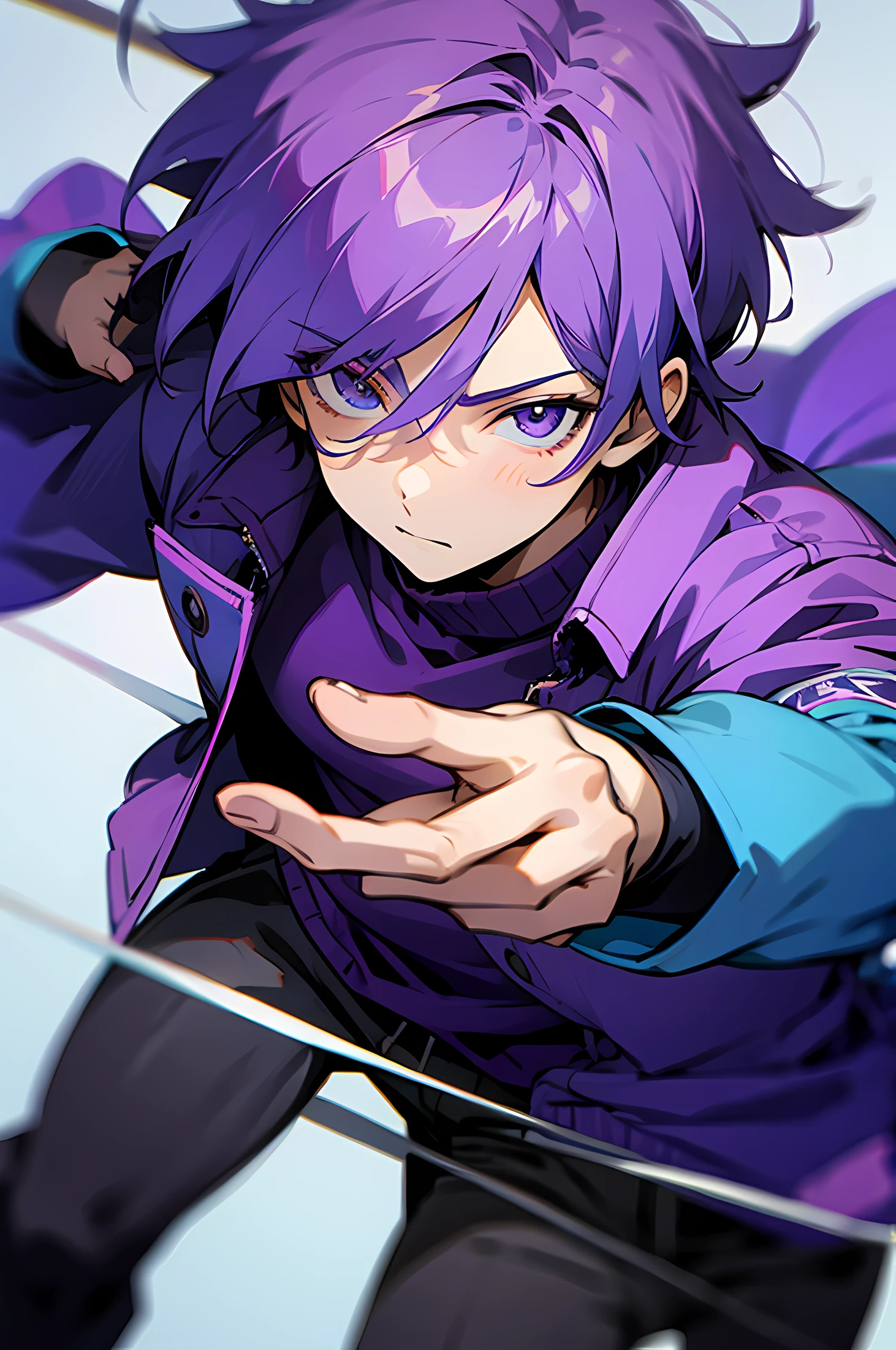 anime icons, anime boy, purple jacket, blue shirt,