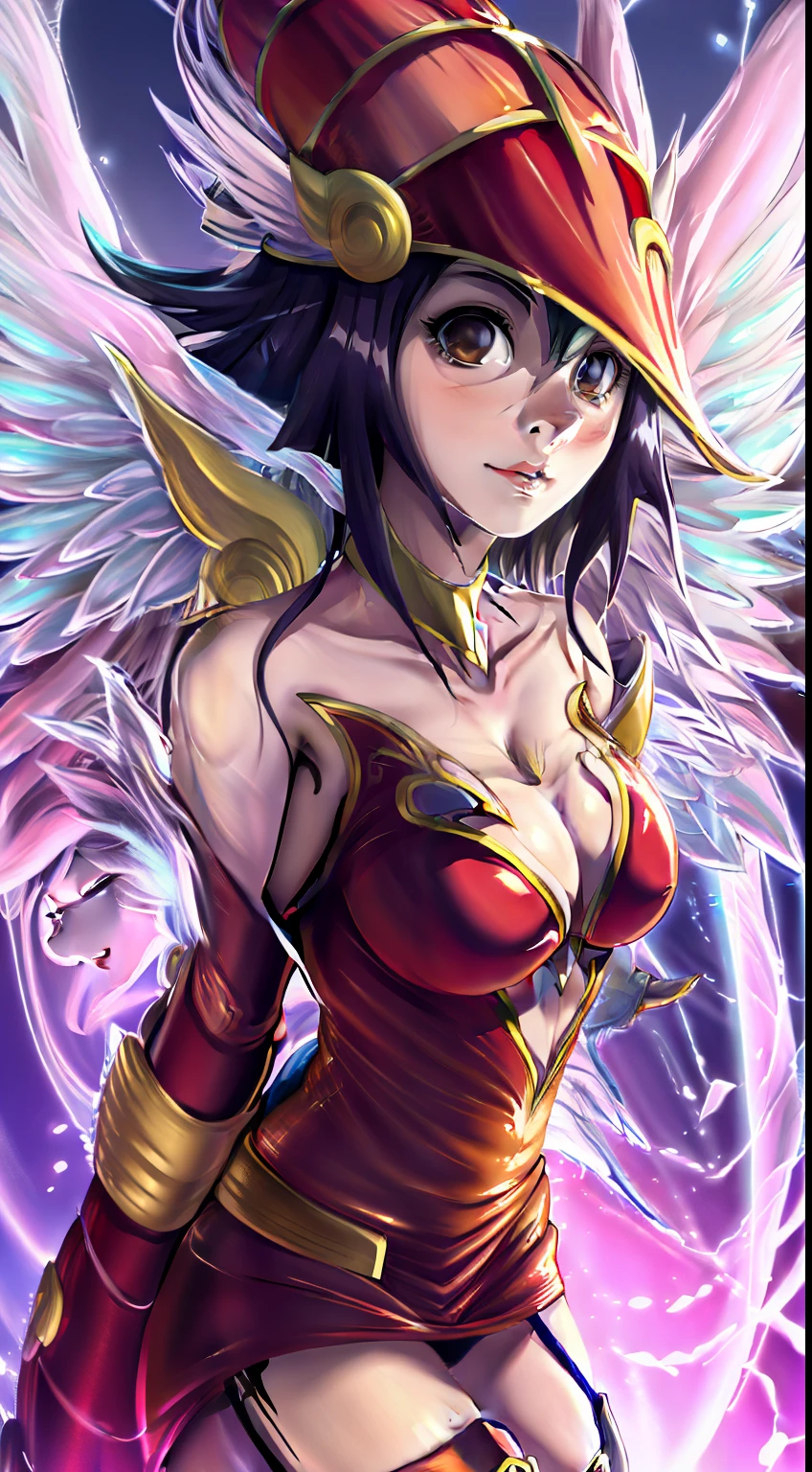 Una mujer con un vestido rojo parada frente a un fuego, Apple magician girl, Arte detallado de alta calidad 8K, digital fantasy art ), Tendencias en CGVatstation, Hermosa y elegante reina demonio, Fantasy art style, 2. 5 d cgi anime fantasy artwork, chinese fantasy, Epic Fantasy Art Style HD, epic exquisite character art, Fanart Mejor ArtStation
