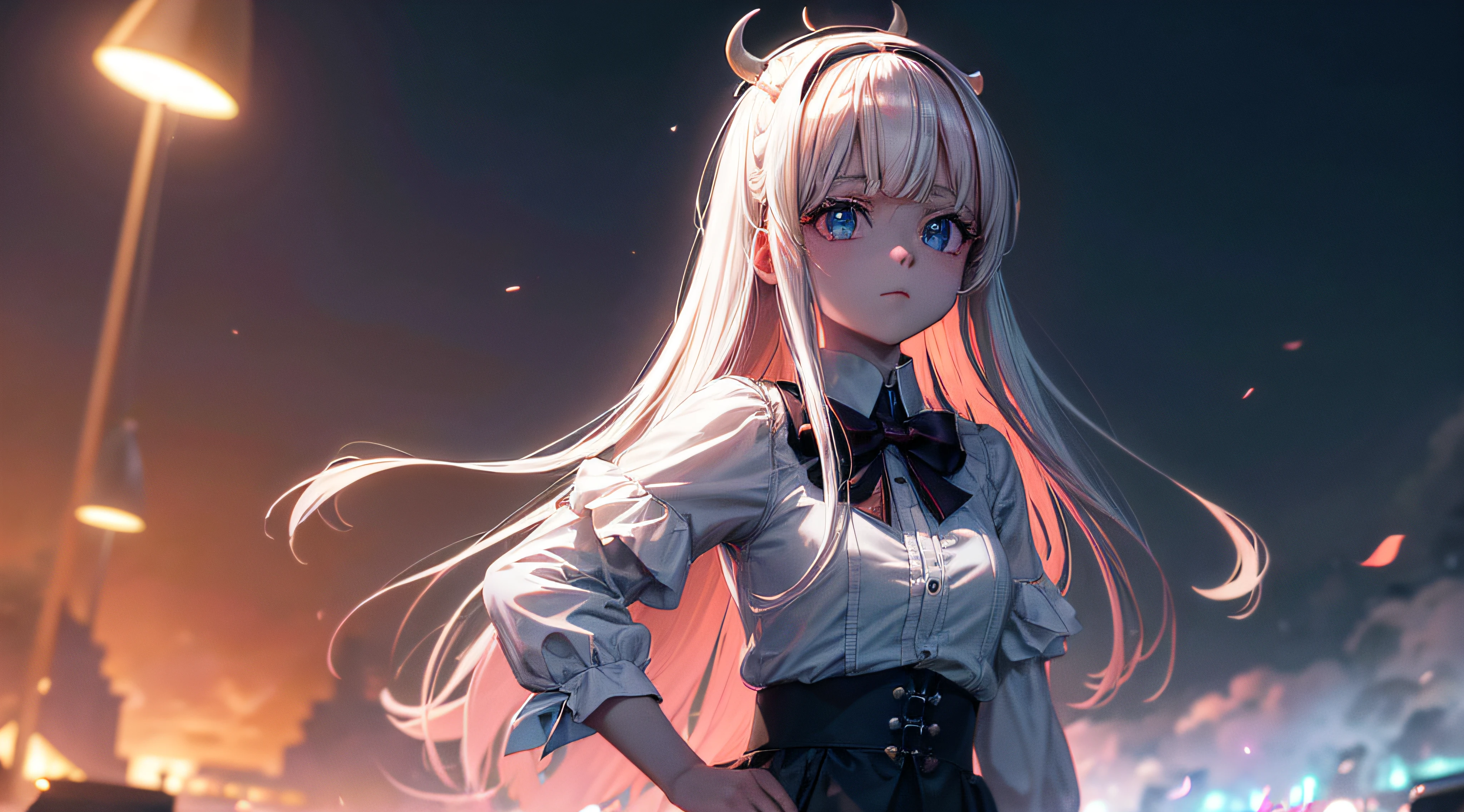 ((master part)), (((best quality))), ((ultra-detalhado)), (Amazing:1.1), de anime com chifres demoniacos, Foto premiada, BLN-L24, exposure,Alto contraste,low saturation,high saturation 8k 3D, f 2.8 lentes, Cinematic lighting
