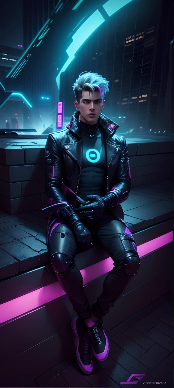 Change background cyberpunk handsome boy fantastic 4k ultra fantastic