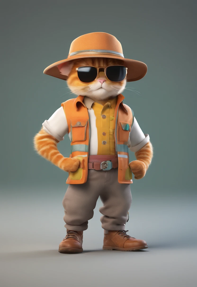 gato fofinho, ..3d, Pelo branco, olhos verdes, bonnet, camisa verde, Botas, Holding boxes in hand, bonito 3 d render, 3 d render stylized, painting digital adorable, toon render keyshot, Maxwell render, arte digital detalhada bonito, 3 d character render, Personagem altamente detalhado, Stylized as a rendering ..3d, 3d rendering stylized, truck driver! c4d