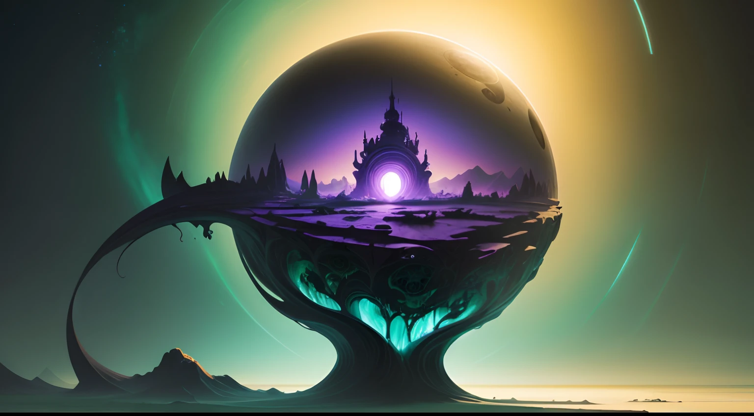 ntamorpho, arte conceitual, emulation of the work of Salvador Dalí and H.R. Giger, Surreal scenery with biomorphic elements, paleta de cores perturbadoras com tons de verde e violeta, Surrealist lighting to highlight deformities, alta resolução, perspectiva distorcida, qualidade de imagem excepcional com foco na singularidade do ser.