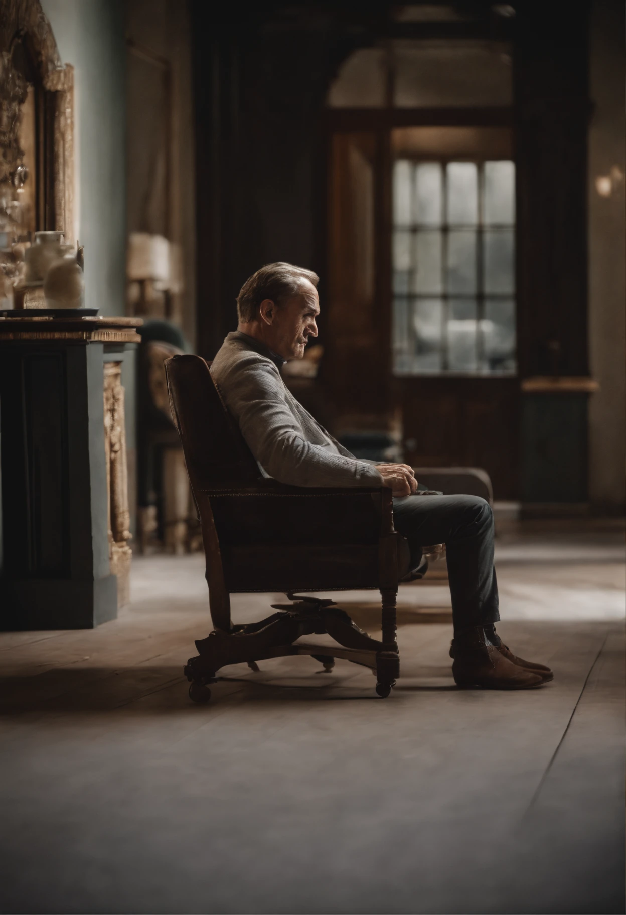 , A man sitting on a chair