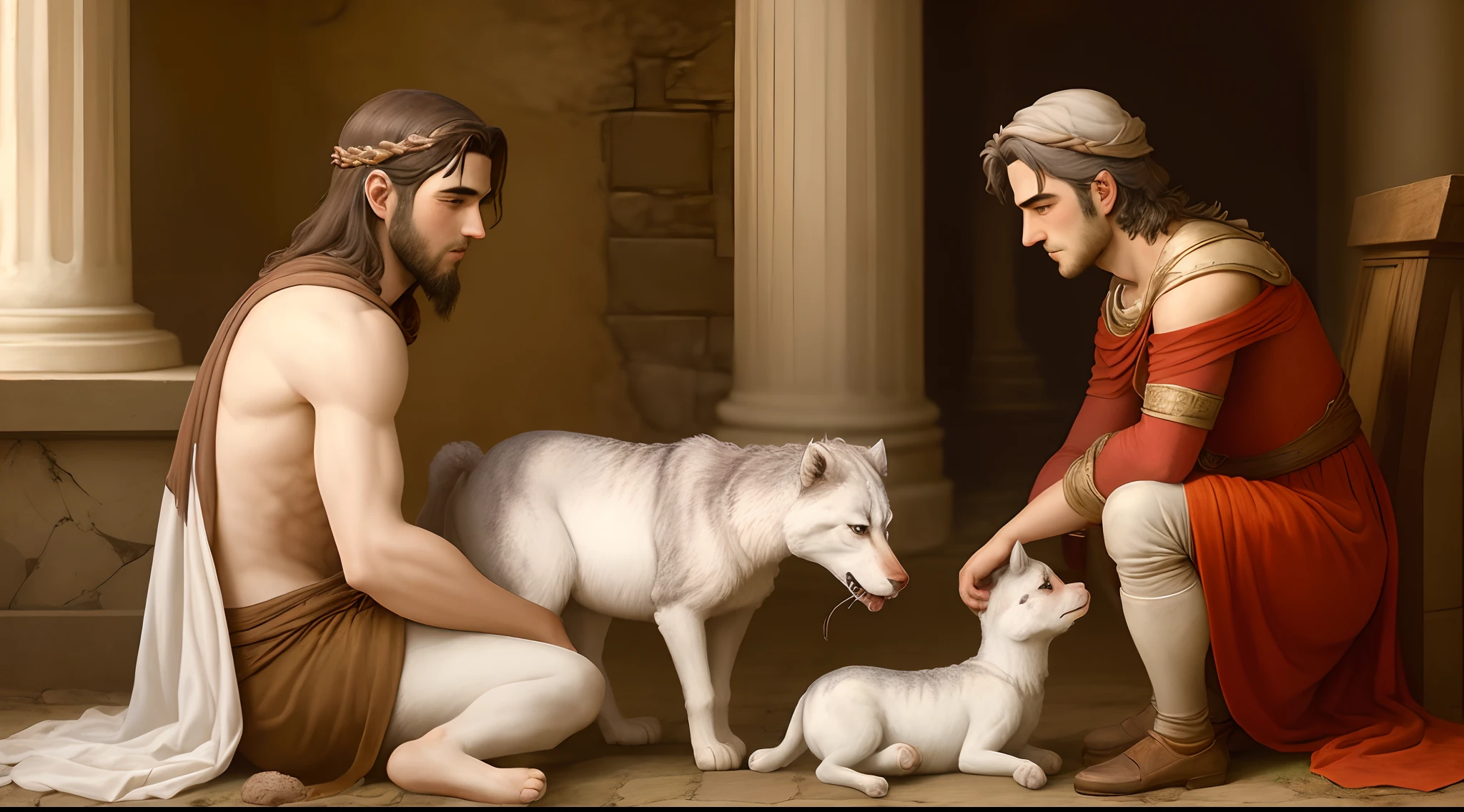 Photo Romulus et Remus enfant avec une louve image grecque hd