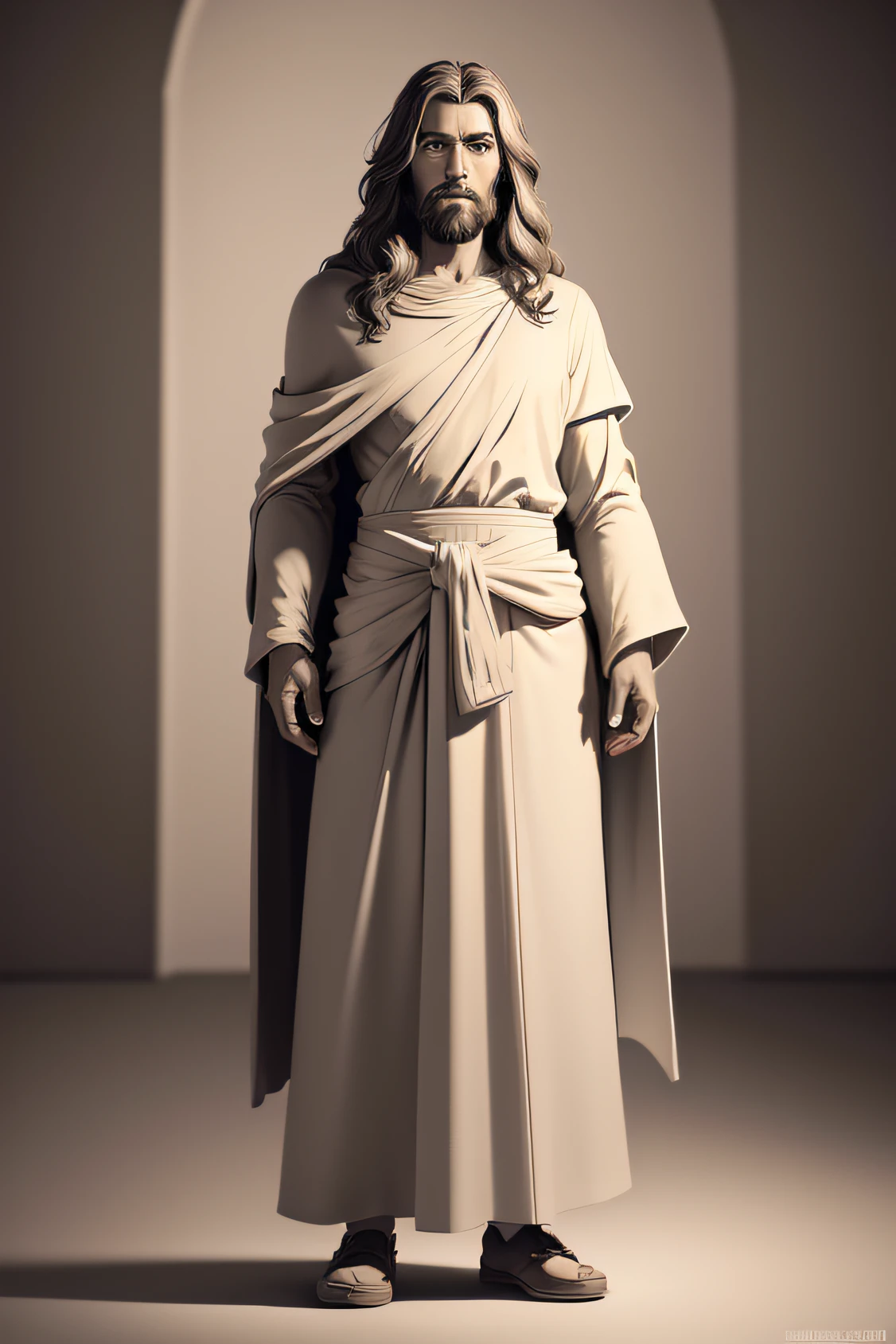 make Jesus, Disney style, v2, standing detailed, coloring book.