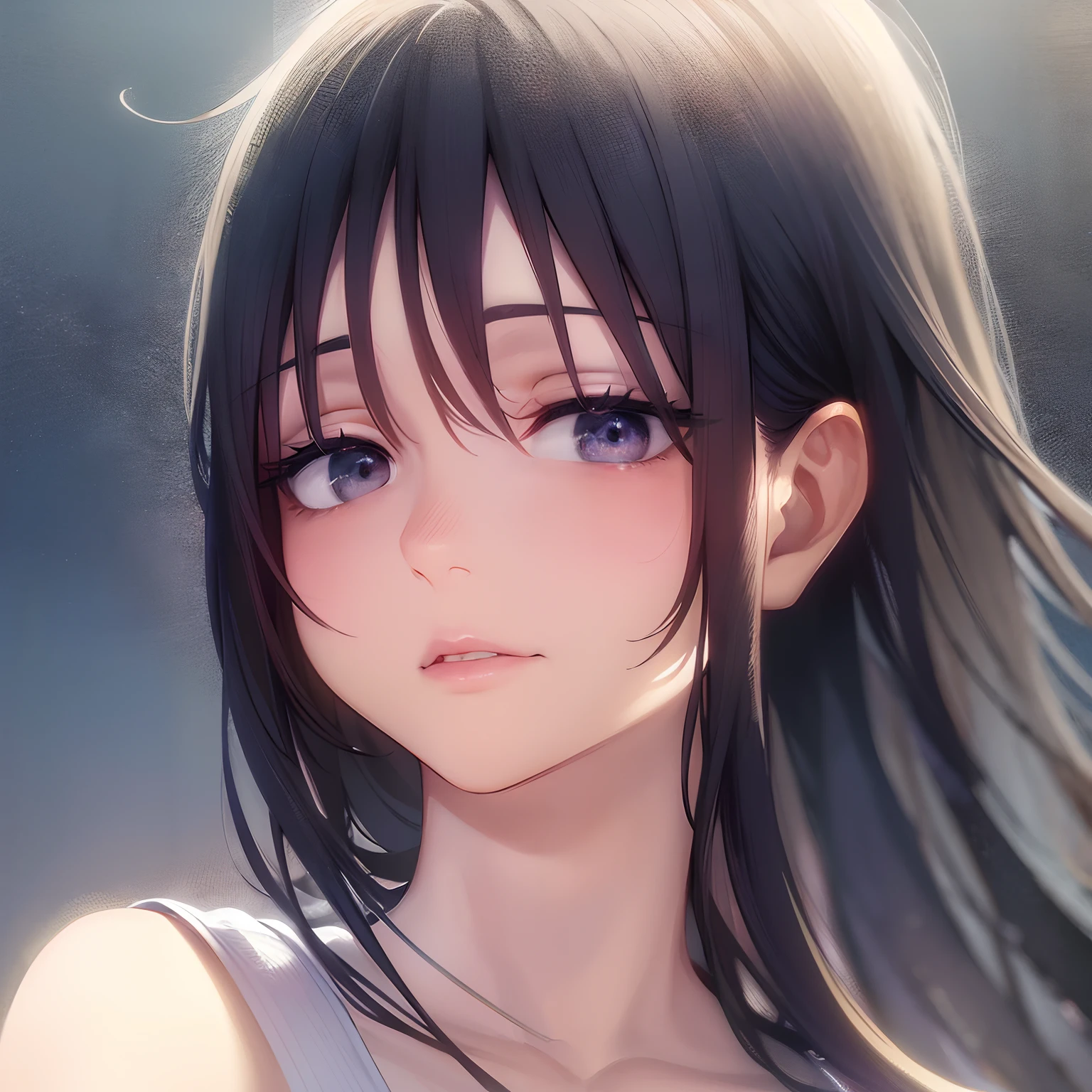 (best quality,4k,8k,highres,masterpiece:1.2),ultra-detailed,(realistic,photorealistic,photo-realistic:1.37),bright natural lighting,strong contrast,soft color tones,beautifully detailed face and eyes,soft smile,closed eyes,gorgeous,warmth in expression,serene atmosphere,focused on the face,dreamy vibe,long eyelashes,white teeth,glossy lips,smooth skin,natural complexion,natural makeup,feminine,airy background,warm lighting,blue sky,clear day,peaceful setting,wallpaper-worthy,majestic landscape