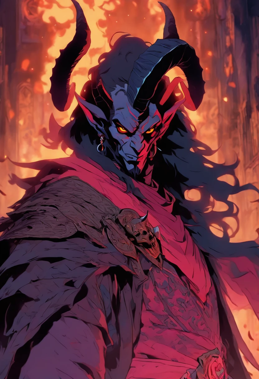 tiefling dungeons and dragons brujo con espada diabolica hombre