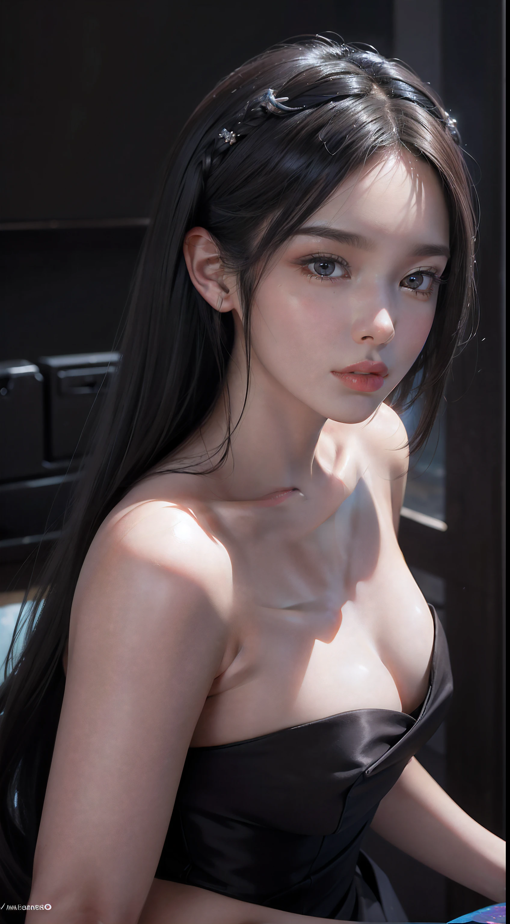Nezuko Kamado Demon Slayer,melhor qualidade, obra-prima, Ultra alto nada, (fotorrealista: 1.4), foto crua, 1girl, cabelo preto liso longo, maquiagem, split lips, looking at the viewerHyperrealism detailed bio-fi genetics geisha transcendence belle navigator, moda apical, sombreamento facial perfeito, esthetic, revestimento de cobre preto vanta claro, brilho dourado brilhante, conectando cabelos brilhantes e fluidos, glifos QR-Code, radioactive prismatic molecules, pinceladas impressionistas suaves, cor sublime sutil, textura do tecido, corte apertado, cores silenciadas, pintura de retrato, action pose, preencher toda a imagem, ricos detalhes hiper, Vivid global light, 3D imaculado 8K elegante, Perfect composition of the inventor, sombra realista impressionante, WLOP, arte conceitual sinistra profissional, uma pintura digital intrincada, elegante, altamente detalhada, arte conceitual, smooth and sharp focus, illustration, Sem estilo Jackson Pollock, sexy nudes SEIOS a mostra
