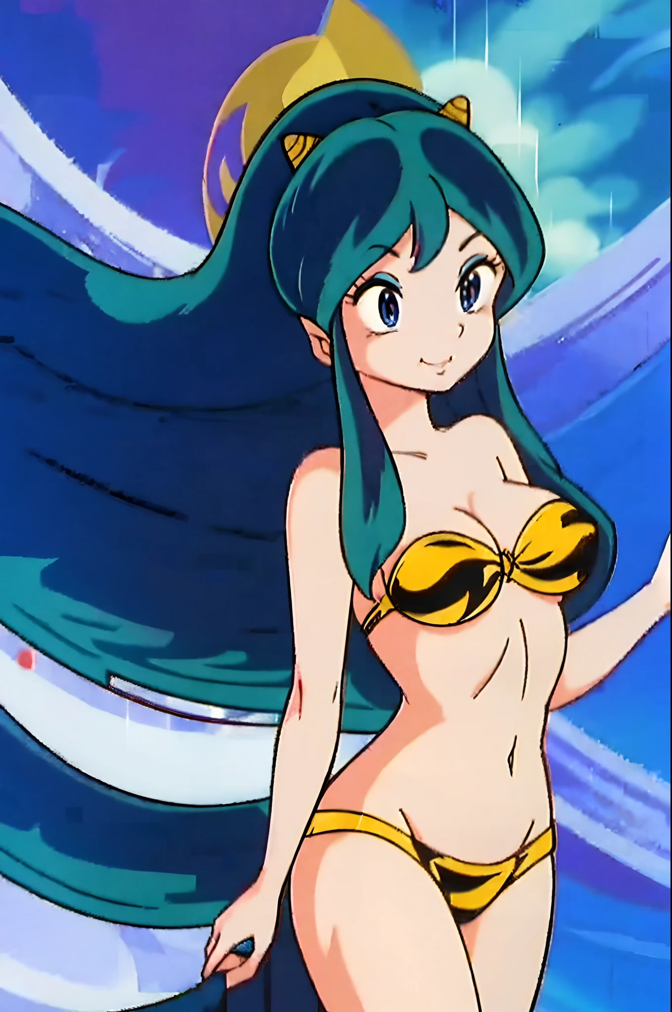 lum, bikini,, standing,, boots, oni, smile,, full body, sentai, pants, horns, curvy, big breast,huge breast, , female,fantasy goddess,there is a cartoon picture of a woman with a very large breast, glowing angelic being, glowing holy aura, inspired by Luma Rouge, the non-binary deity of spring, ethereal rainbow nimbus, the butterfly goddess of fire, inspired by Marie Angel, glowing aura around her, astral fairy, as the goddess of the sun, “uwu the prismatic person, big breast, happy, beautiful eyes, , full body, walking, long robe, long dre, catgirlss,, priestess ,holy, smile, long dress, brown hair, female,red eyes, black robe with stars symbolism, full body, flipflops,(best quality,4k,8k,highres,masterpiece:1.2),ultra-detailed,(:1.37),black robe with blue stars simbolism, girl with queen crown,beautiful detailed eyes,beautiful detailed lips,extremely detailed eyes and face,longeyelashes,golden crown adorned with diamonds,glowing blue stars on the robe,glittering pearls entwined in hair,royal purple backdrop,sparkling tiara,rich textures and fabrics,regal posture,confident expression,majestic aura,ethereal lighting,hauntingly beautiful atmosphere,elegant and magical,enchanted garden in the background,floating golden particles,subtle reflections on the crown,sublime tranquility,depth and mystery,sophisticated and regal,impeccable attention to detail,captivating and enchanting,ethereal and divine,fantasy-inspired artwork,dreamlike and surreal,celestial beauty and elegance,dark and mysterious,royal and majestic vibes,meticulous craftsmanship,vivid colors,whimsical and otherworldly., pants,sharpteeth , cat ears