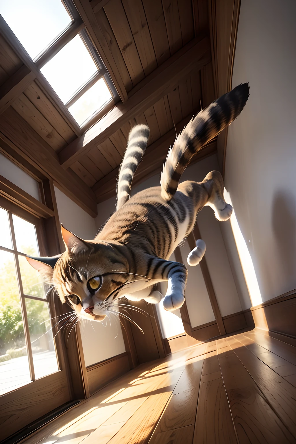 saut de chat, photo realist