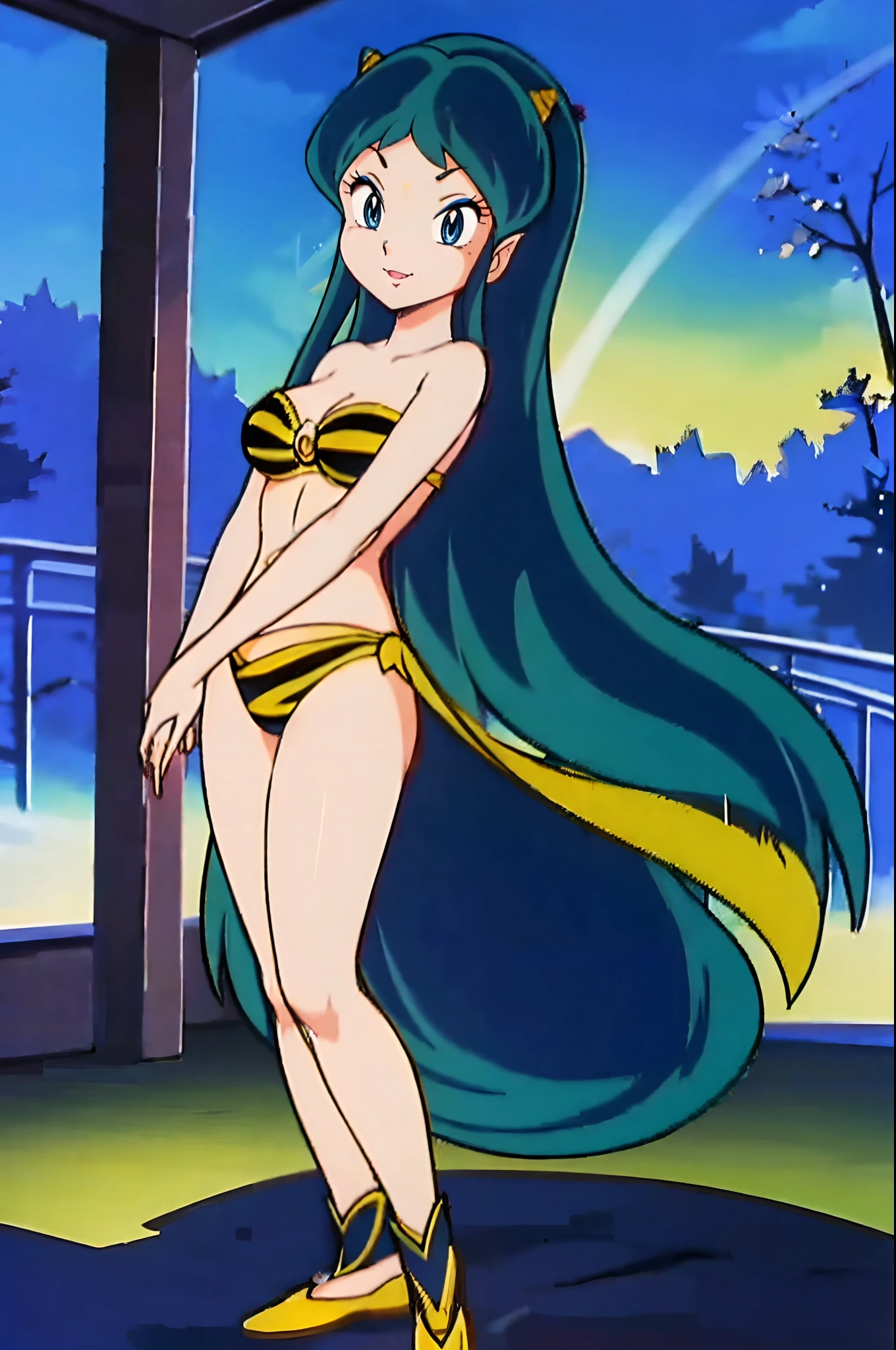 lum, bikini,, standing,, boots, oni, smile,, full body, sentai, pants, horns, curvy, big breast,huge breast, , female,fantasy goddess,there is a cartoon picture of a woman with a very large breast, glowing angelic being, glowing holy aura, inspired by Luma Rouge, the non-binary deity of spring, ethereal rainbow nimbus, the butterfly goddess of fire, inspired by Marie Angel, glowing aura around her, astral fairy, as the goddess of the sun, “uwu the prismatic person, big breast, happy, beautiful eyes, , full body, walking, long robe, long dre, catgirlss,, priestess ,holy, smile, long dress, brown hair, female,red eyes, black robe with stars symbolism, full body, flipflops,(best quality,4k,8k,highres,masterpiece:1.2),ultra-detailed,(:1.37),black robe with blue stars simbolism, girl with queen crown,beautiful detailed eyes,beautiful detailed lips,extremely detailed eyes and face,longeyelashes,golden crown adorned with diamonds,glowing blue stars on the robe,glittering pearls entwined in hair,royal purple backdrop,sparkling tiara,rich textures and fabrics,regal posture,confident expression,majestic aura,ethereal lighting,hauntingly beautiful atmosphere,elegant and magical,enchanted garden in the background,floating golden particles,subtle reflections on the crown,sublime tranquility,depth and mystery,sophisticated and regal,impeccable attention to detail,captivating and enchanting,ethereal and divine,fantasy-inspired artwork,dreamlike and surreal,celestial beauty and elegance,dark and mysterious,royal and majestic vibes,meticulous craftsmanship,vivid colors,whimsical and otherworldly., pants,sharpteeth , cat ears