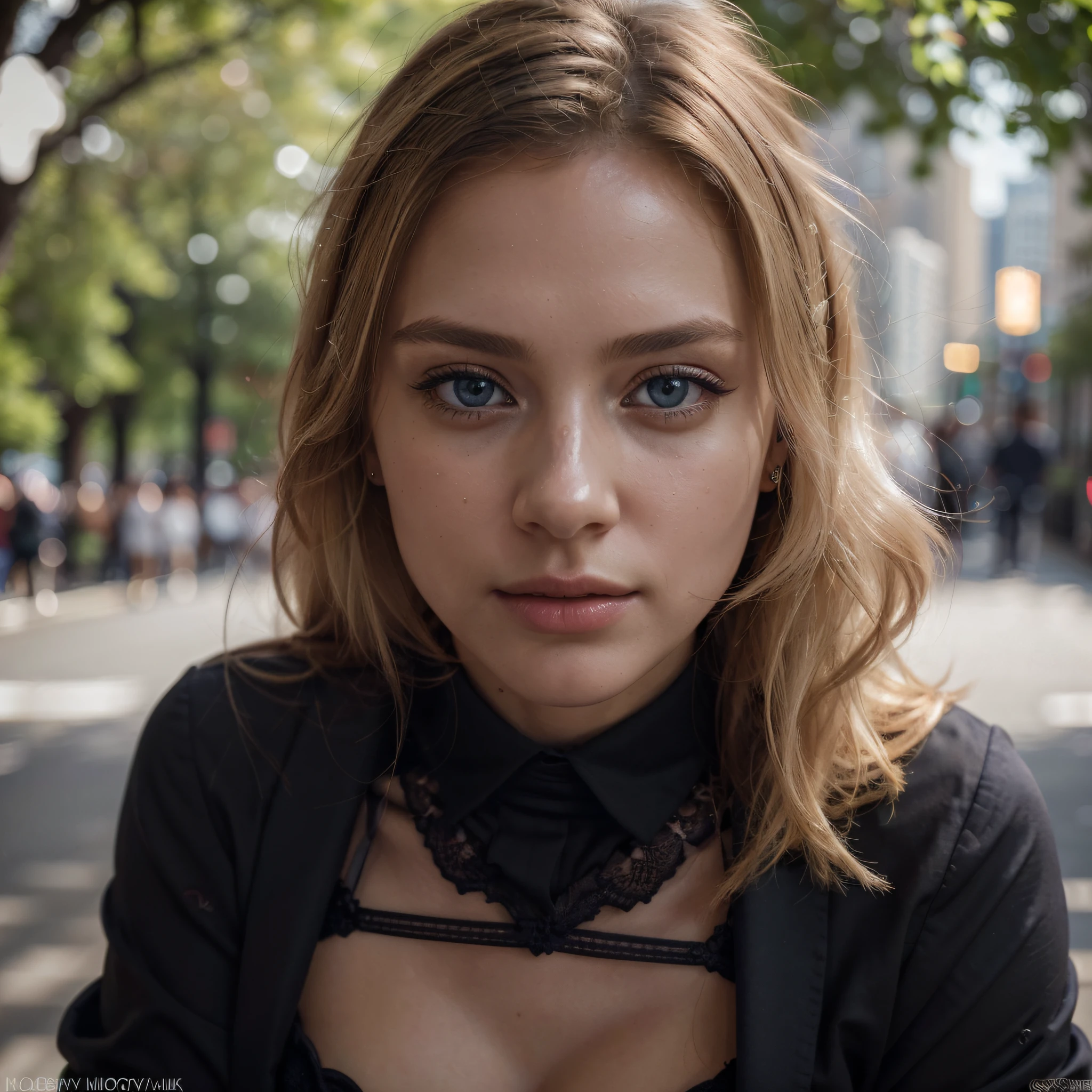 from_below (KimberlyNobodySD15:1.0) ((solo: 1.5, 1-girl, alone)) ((one girl on the photo)) (((blonde hair))) ((swedish girl)) ((light blue eyes)) (natural eyes), (Hyper detailed eyes) ((beautiful face: 1.5, perfect face:1.3)) modelshoot style centered portrait of beautiful woman ((instagram model)) ((wearing fancy black suit and panties, Smart casual style)) (Walking in Centralpark in NewYork), Fashion week, skyscrapers, (masterpiece:1.2) (photorealistic:1.1) ((bokeh)) cinematic shot, close up shot, (best quality) (detailed skin:1.2) sony a7, 50 mm, pores:1.3, hyper-realistic lifelike texture, masterpiece, Extremely detailed CG unity 8k wallpaper, (intricate) (8k) (HDR) (cinematic lighting) (sharp focus) (sexy seductive photo), natural body, symetrical, normal body, detailed hot , submissive, erotic mood, (Colourful), instagram model, (sexy pose) (ecstasy of light and shadow, deep shadow)