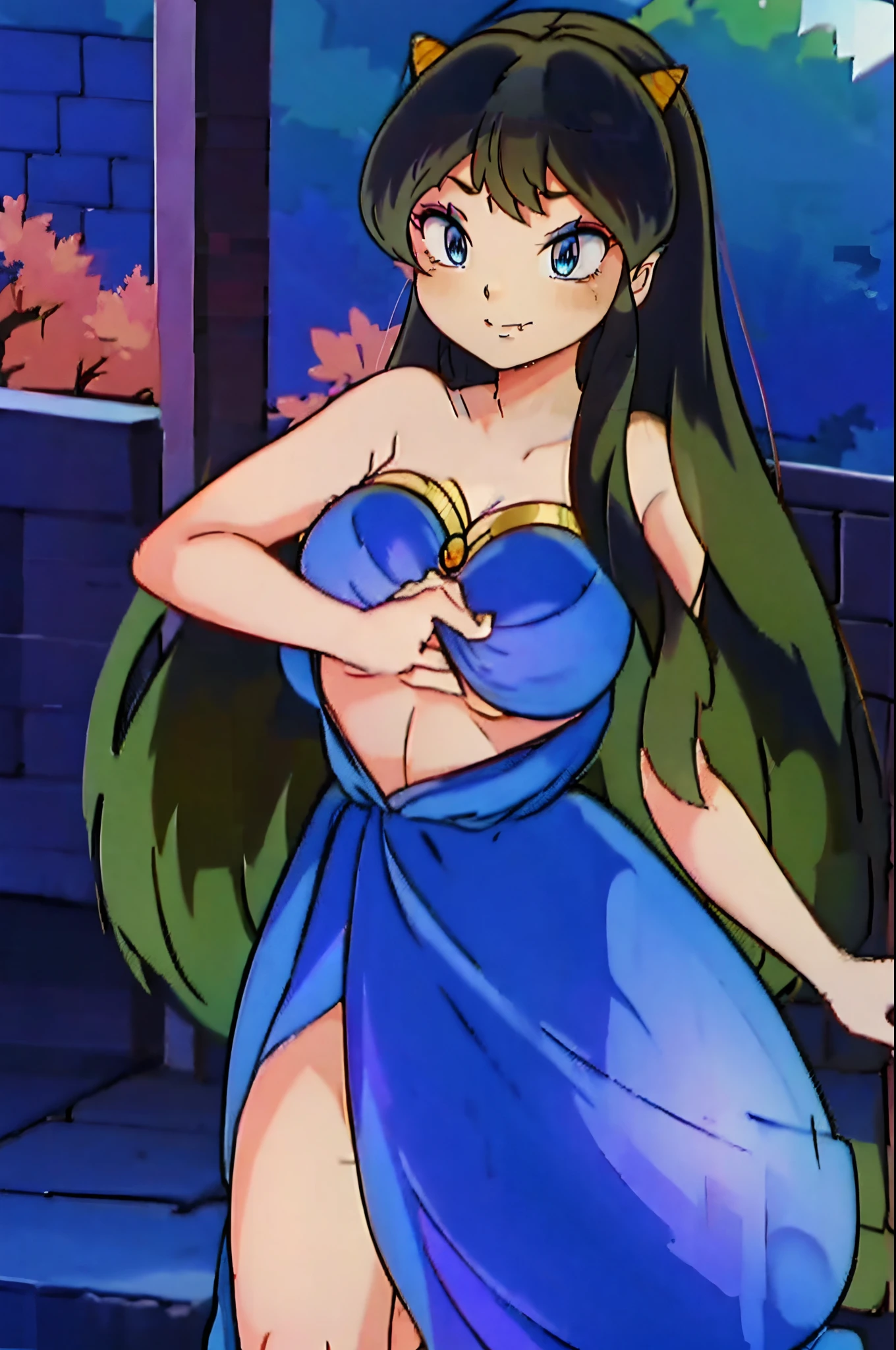lum, bikini,, standing,, boots, oni, smile,, full body, sentai, pants, horns, curvy, big breast,huge breast, , female,fantasy goddess,there is a cartoon picture of a woman with a very large breast, glowing angelic being, glowing holy aura, inspired by Luma Rouge, the non-binary deity of spring, ethereal rainbow nimbus, the butterfly goddess of fire, inspired by Marie Angel, glowing aura around her, astral fairy, as the goddess of the sun, “uwu the prismatic person, big breast, happy, beautiful eyes, , full body, walking, long robe, long dre, catgirlss,, priestess ,holy, smile, long dress, brown hair, female,red eyes, black robe with stars symbolism, full body, flipflops,(best quality,4k,8k,highres,masterpiece:1.2),ultra-detailed,(:1.37),black robe with blue stars simbolism, girl with queen crown,beautiful detailed eyes,beautiful detailed lips,extremely detailed eyes and face,longeyelashes,golden crown adorned with diamonds,glowing blue stars on the robe,glittering pearls entwined in hair,royal purple backdrop,sparkling tiara,rich textures and fabrics,regal posture,confident expression,majestic aura,ethereal lighting,hauntingly beautiful atmosphere,elegant and magical,enchanted garden in the background,floating golden particles,subtle reflections on the crown,sublime tranquility,depth and mystery,sophisticated and regal,impeccable attention to detail,captivating and enchanting,ethereal and divine,fantasy-inspired artwork,dreamlike and surreal,celestial beauty and elegance,dark and mysterious,royal and majestic vibes,meticulous craftsmanship,vivid colors,whimsical and otherworldly., pants,sharpteeth , cat ears