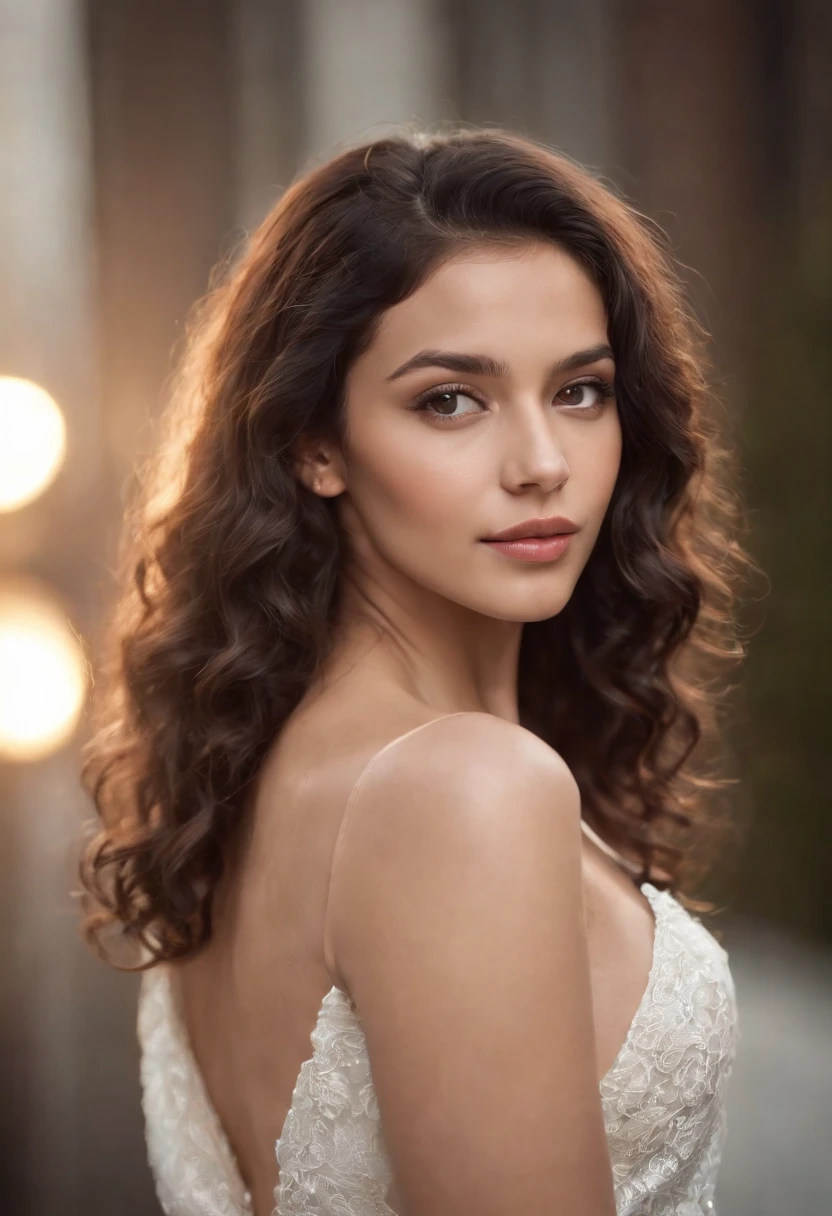 Attractive sexy light brown skinned woman 20 years old black curly hair (photo-realistic: 1,5) (tmasterpiece: 1,5) (best qualityer: 1,5) (color corrected) (Detail Skins: 2,5) (8K)headshot