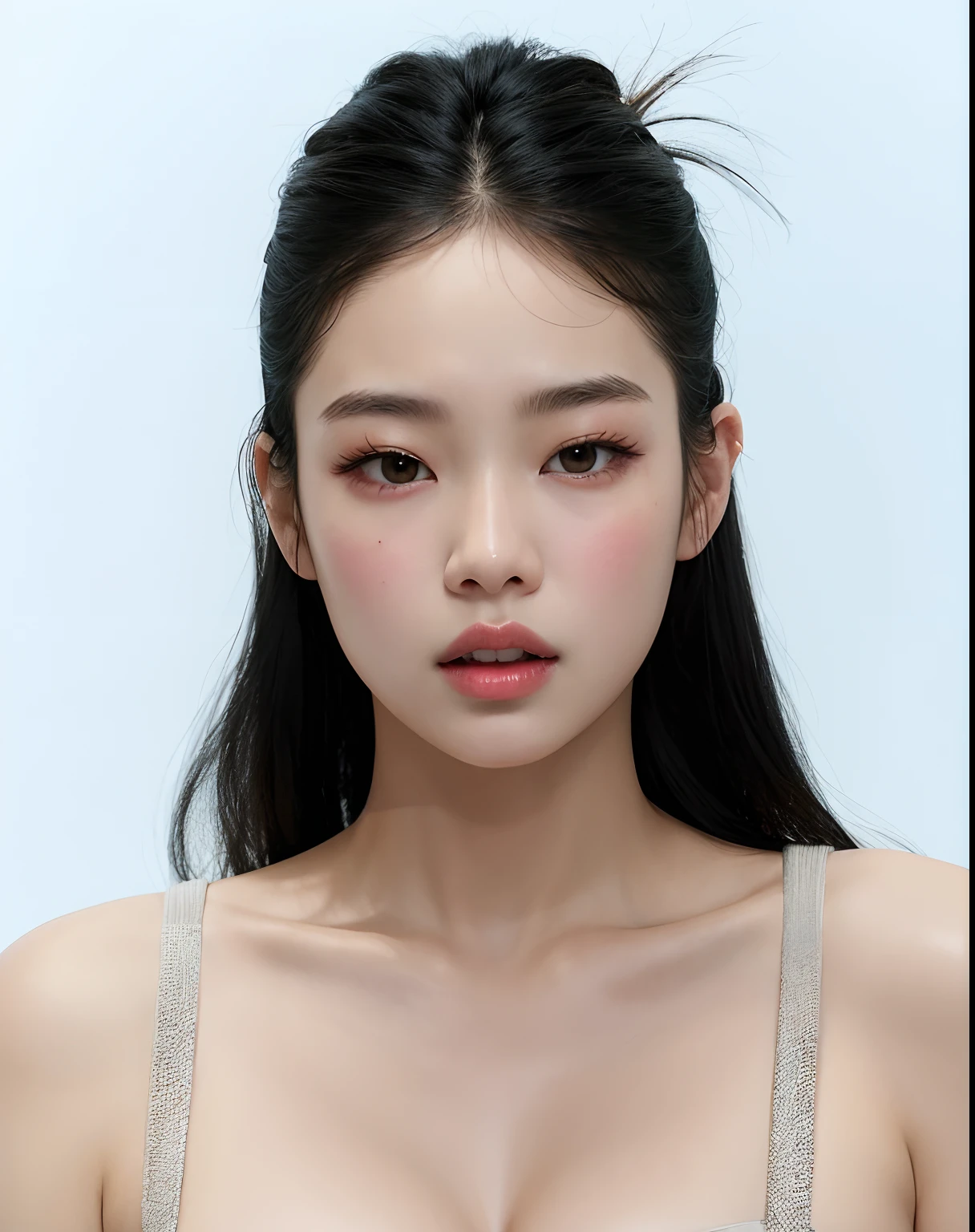 um close up de uma mulher com um peito muito grande, Jennie Blackpink, Heonhwa Choe, Jaeyeon Nam, Gongbi, Lee Ji - Eun, Lee Ji-eun, Yanjun Chengt, Wenfei Ye, TaeJune Kim, kwak ji jovem, Seseon Yoon, Xintong Chen, Jiyun Chae, young adorable korean face