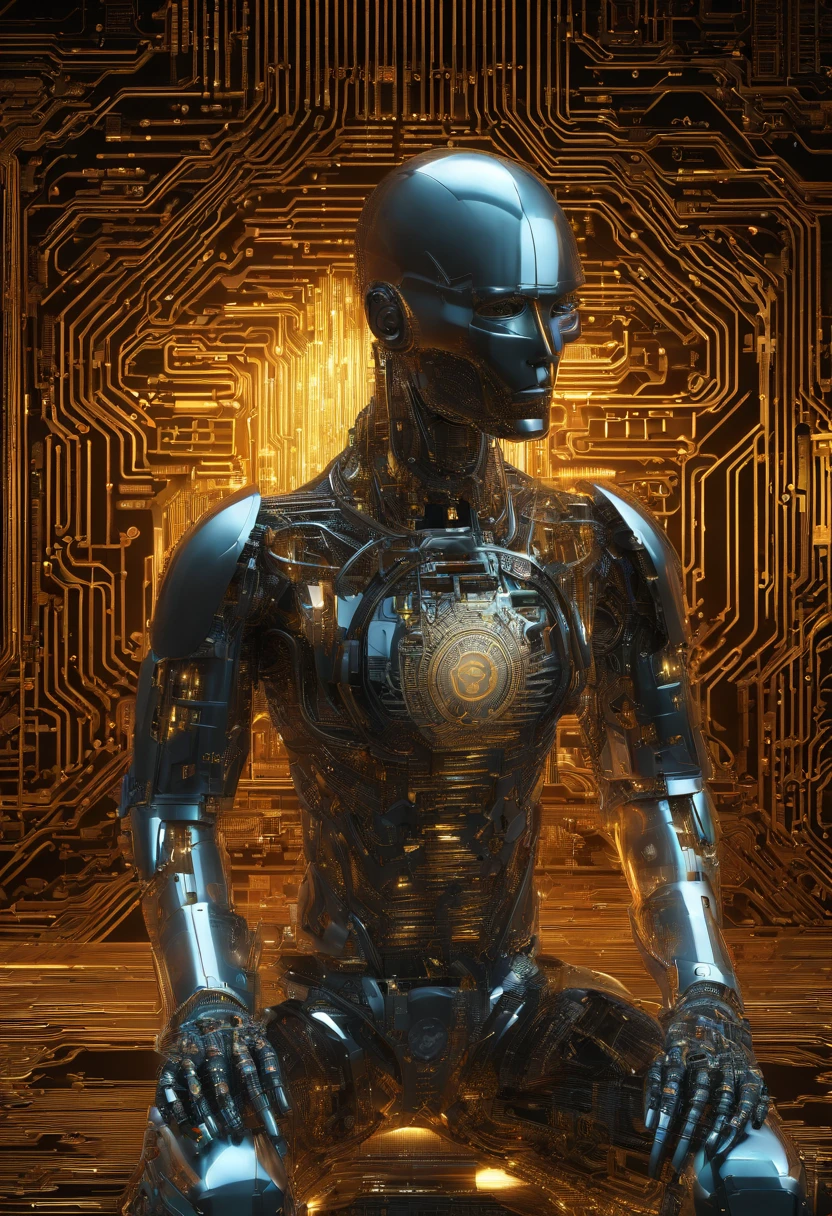 Mechanical man making beauty sign